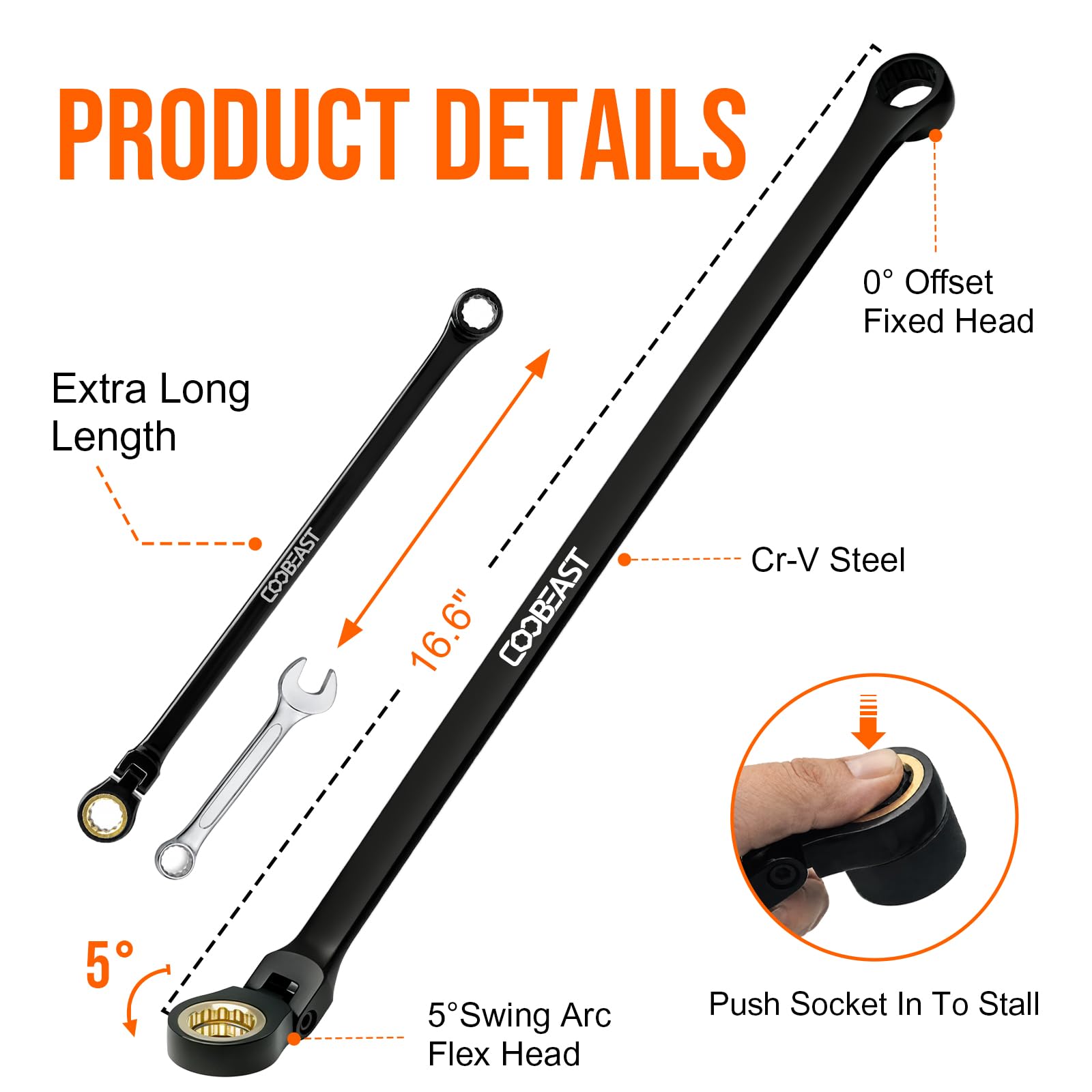 Coobeast 19-in-1 Flex Head Ratchet Wrench Set -2 Coobeast 19-in-1 Flex Head Ratchet Wrench Set -2