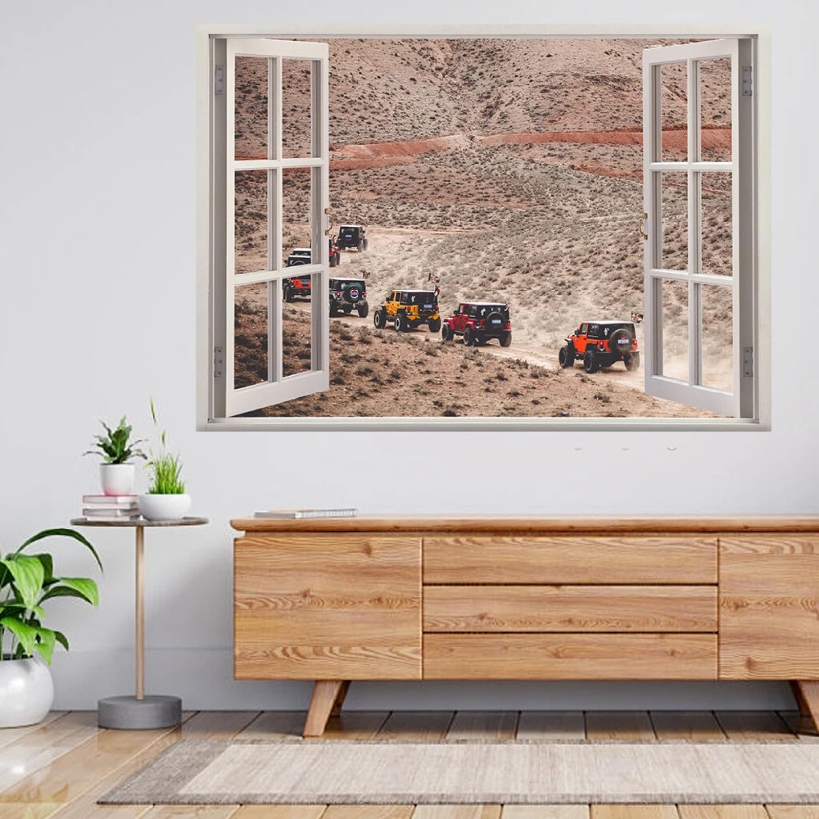 Stickers Muraux 3D Brisé Quel Paysage Gobi Décoration de la maison amovible de tatouage mural Décalcomanies imperméables pour pépinière chambre 60x105cm