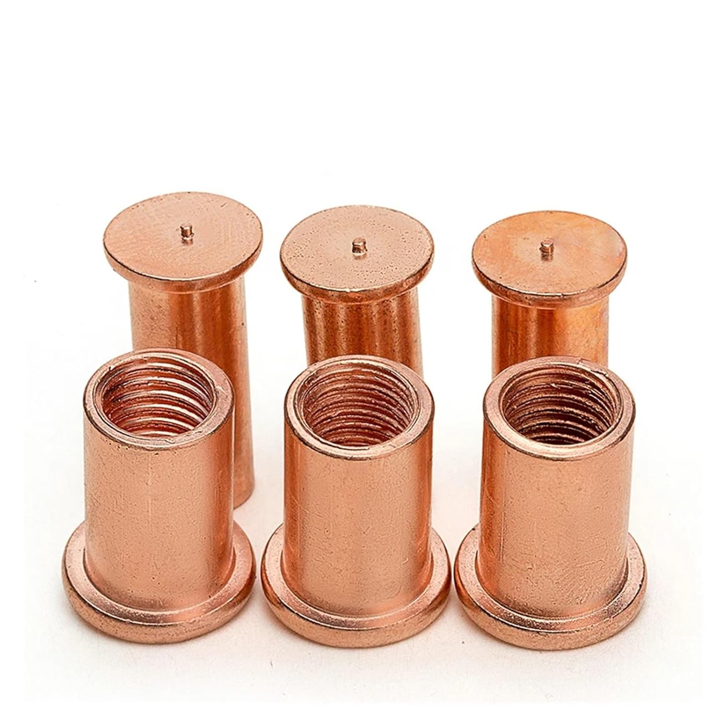 Weld Studs, Copper Plated Welding Stud M5 M6 Standoff Screws Soldering Pin Thread Connector(M6x15 (20pcs))