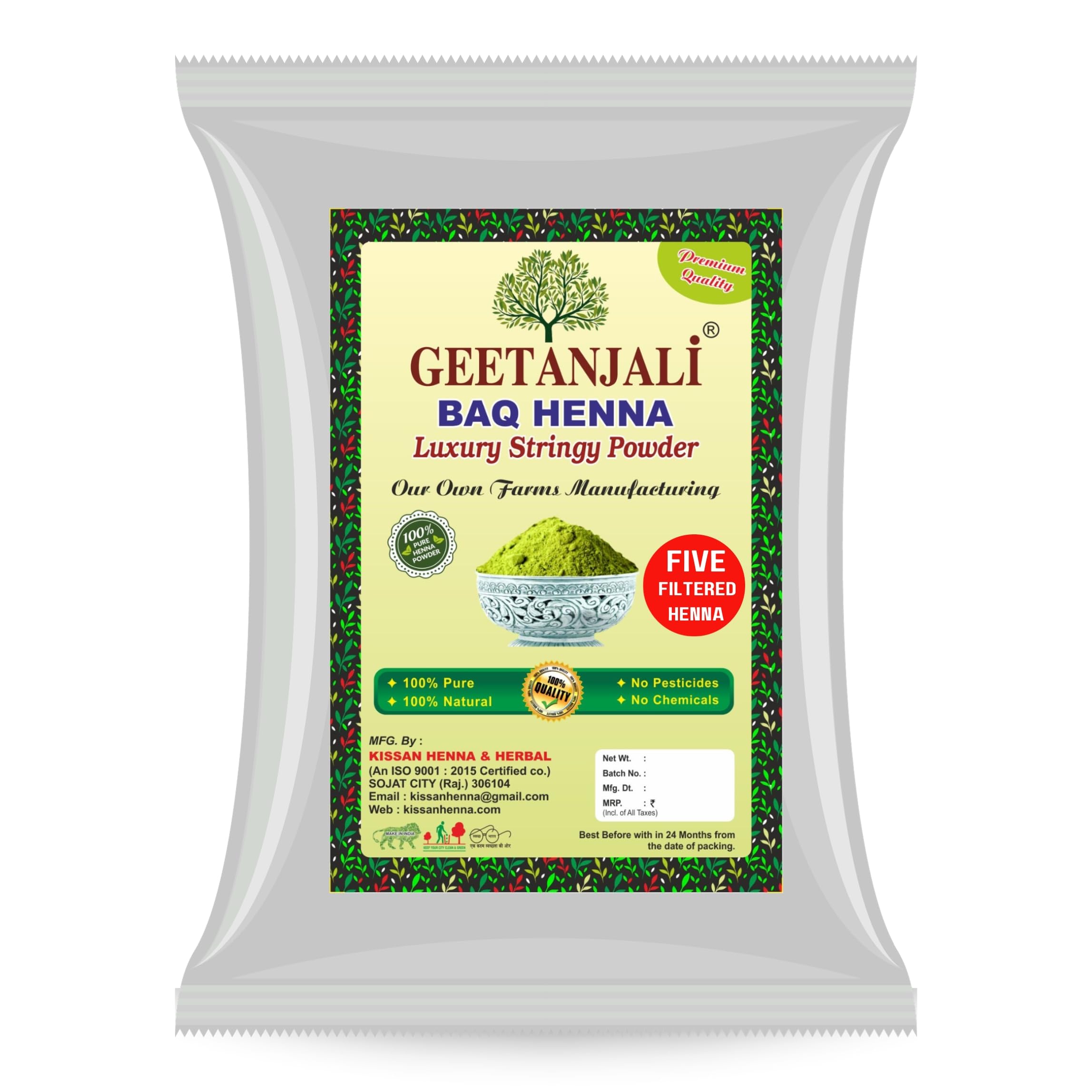Geetanjali 5 Filter Henna Powder from Sojat City Pure Sojat City henna for hair coloring 100% natural henna powder for body art Herbal henna powder for hair dye and body art (1)-image-44