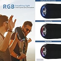 Vista 7 de Altavoces Bluetooth, altavoz portátil inalámbrico de 40 W IPX7 impermeable con estéreo fuerte, graves profundos, luces LED, altavoz Bluetooth 5.2