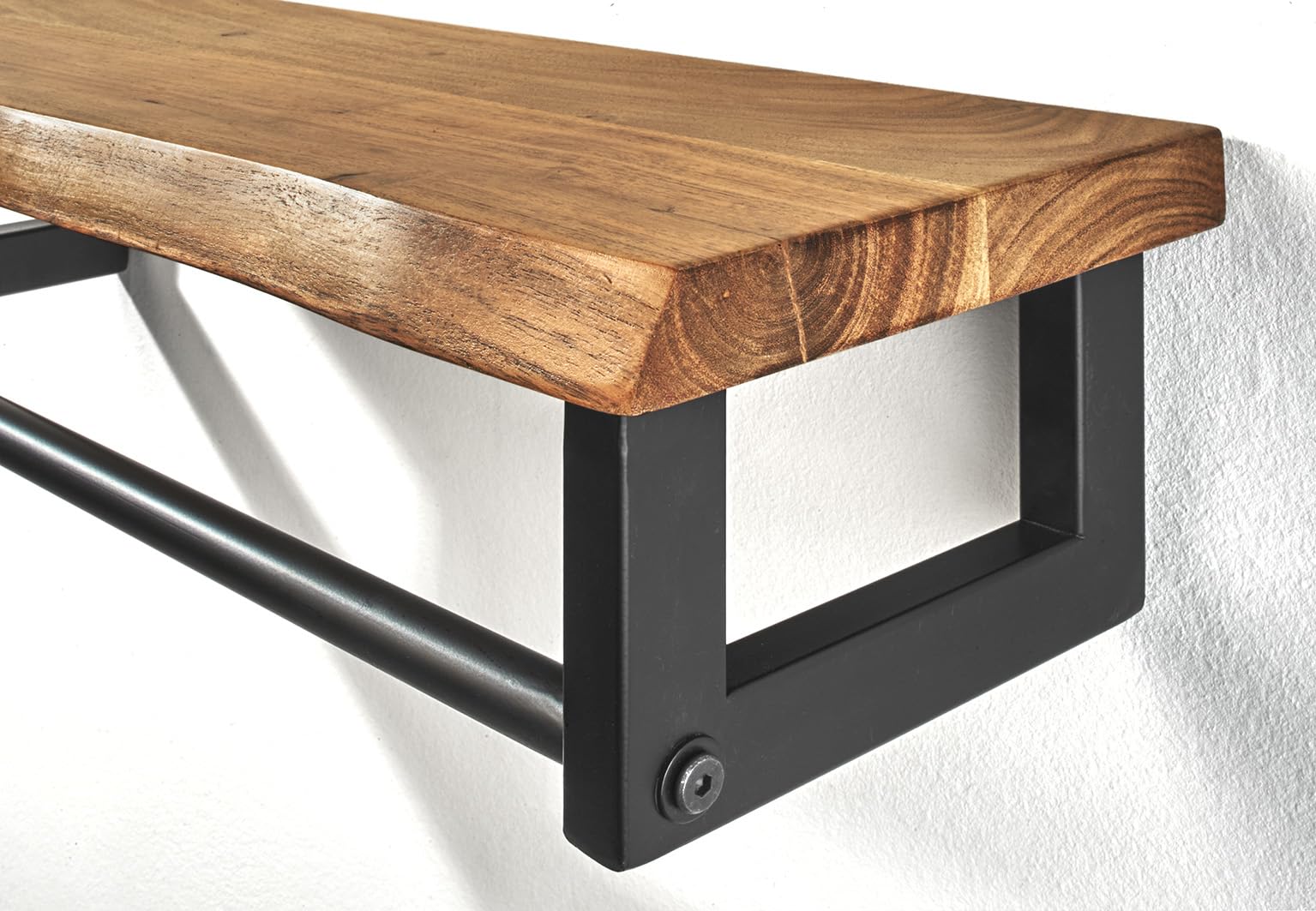 Kobolo Garderobe Wandregal Wandgarderobe aus Metall und Holz