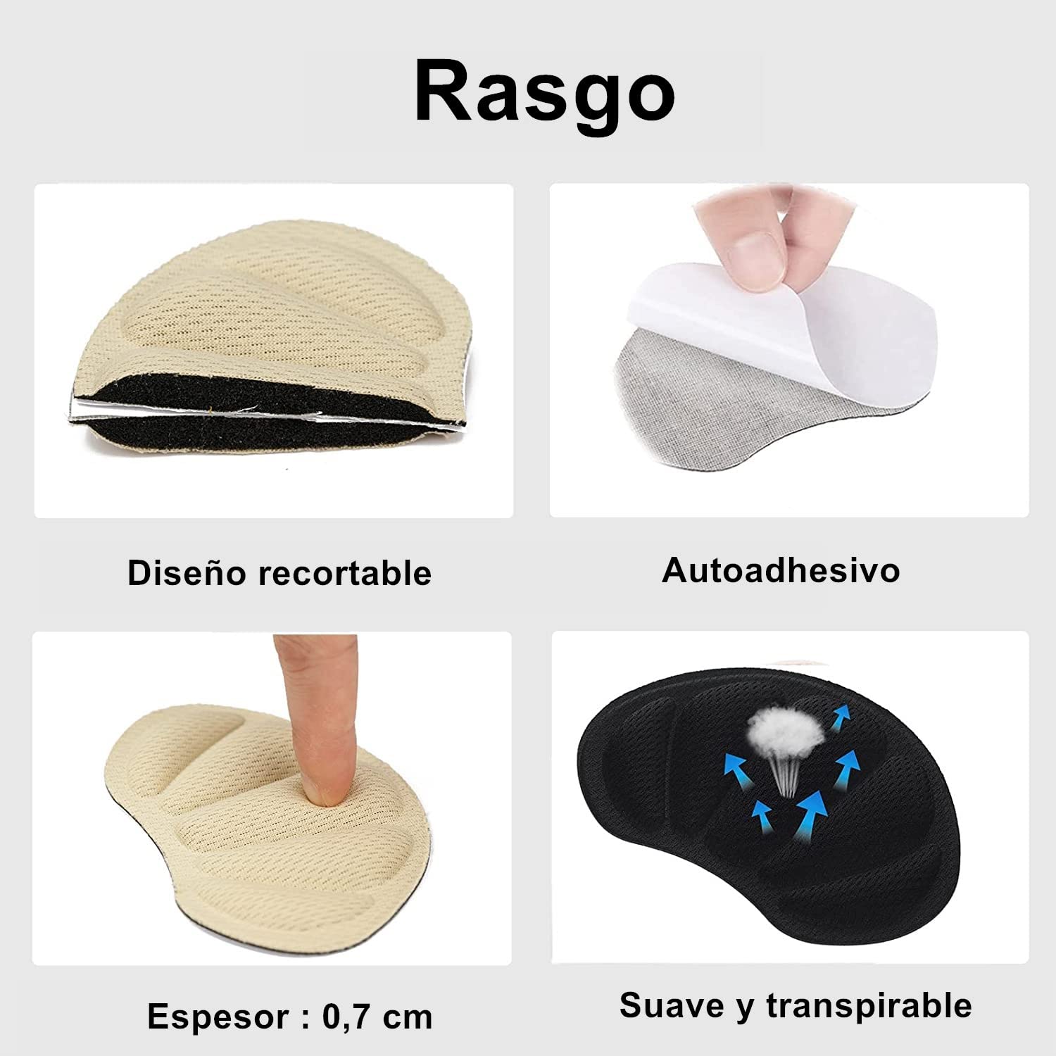 9 Paia Proteggi Tallone,Protezioni per Talloni Scarpe. Salva Tallone per Scarpe.Talloni Autoadesive per Sneaker Troppo Grandi Schiena.Sollievo