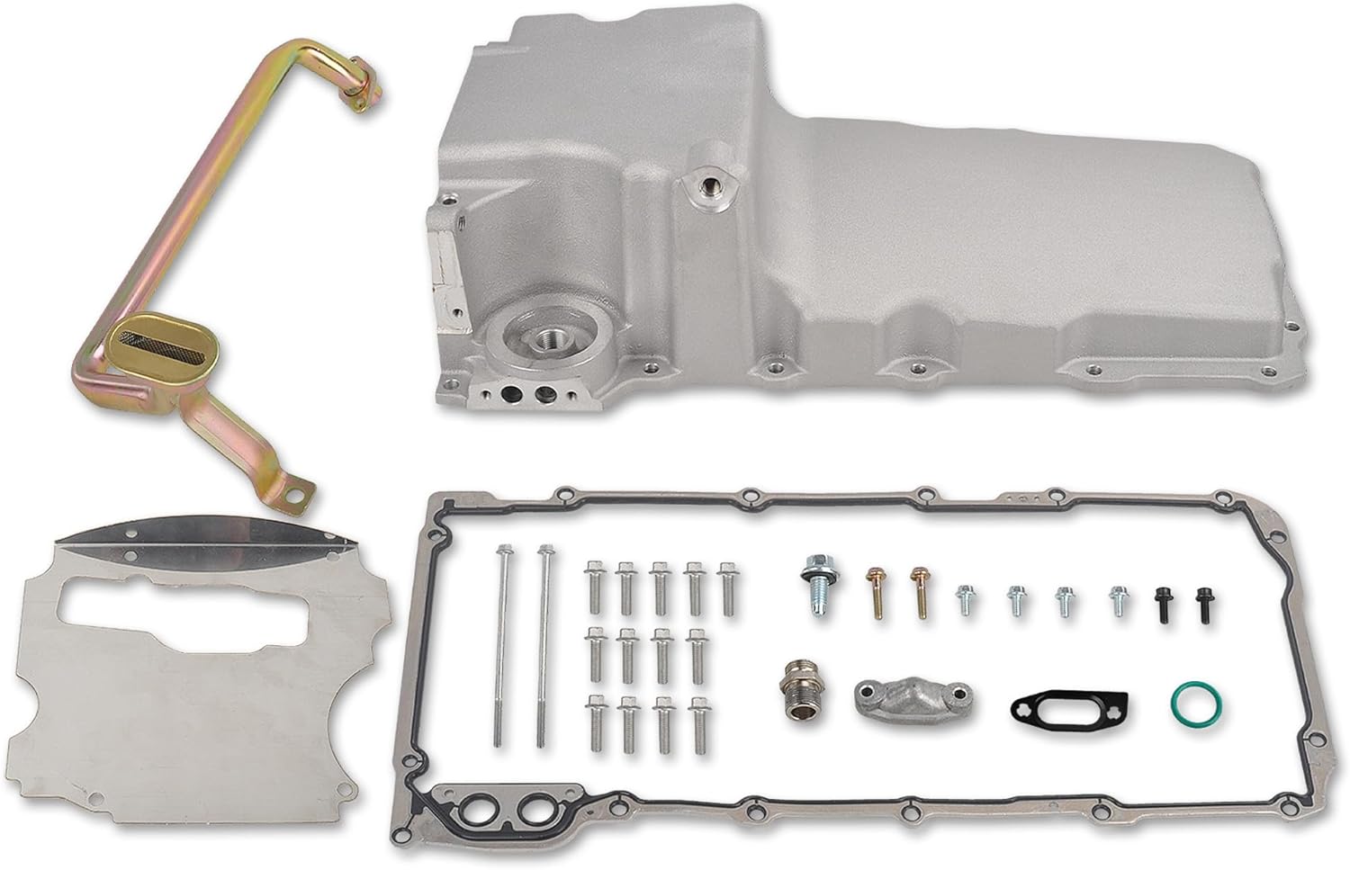 302-1 81074 LS Swap Retrofit Oil Pan Kit Compatible with GM Classic Car Muscle Car Trucks LS Gen III IV Aluminum 1955-87 Fits for LS1 LS2 LS3 LS6 LSX 4.8L 5.3L 5.7L 6.0L 6.2L Engines (Silver)