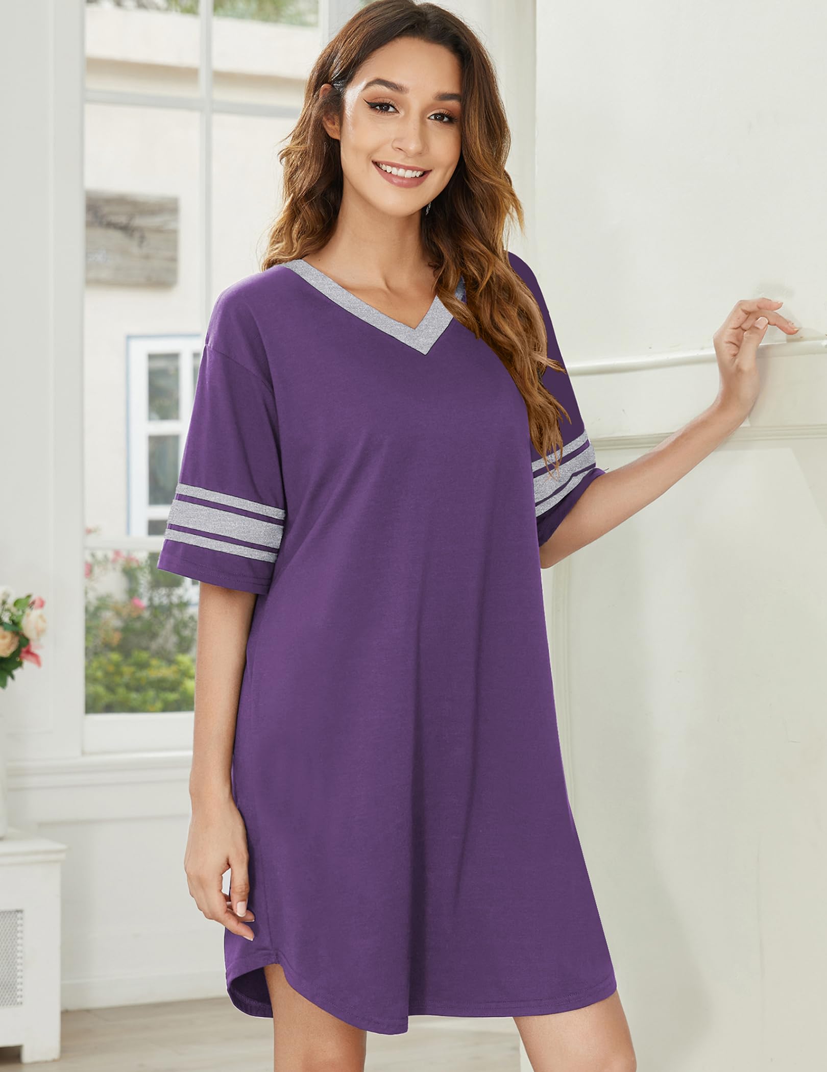 Ekouaer Pijama de Mujer Conjunto de Pijama Dos Piezas Camisón Traje de Casa Manga Larga Ropa de Dormir Top y Pantalones para Mujer Niña S-XXL