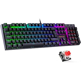 redragon mechanical gaming keyboard qwertz keyboard german layout with red switch for pc gamer work 105 keys programmable wired keyboard steel housing rgb lighting