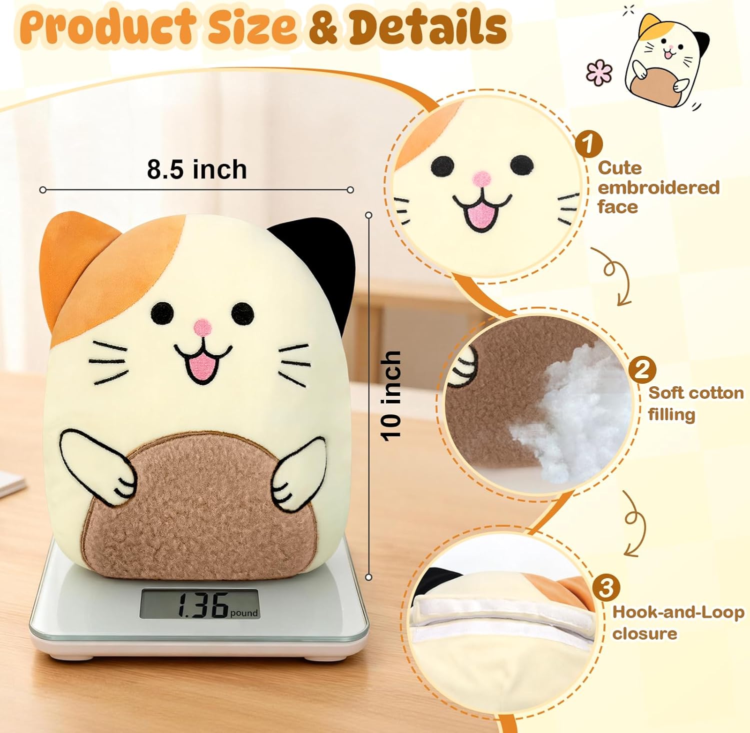 Microwavable Stuffed Animal Heating Pad Cat - Soft Plush Heating Pad with Lavender Scent for Period Cramps, Muscle Relief & Relaxation - Reusable Warm Plush Toy for Women, Adults & Teens - Image 5