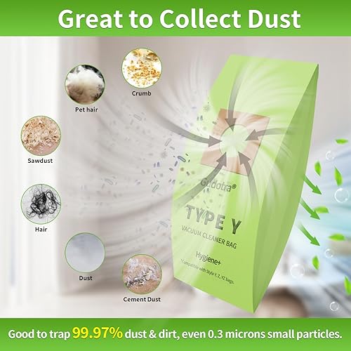 Miniatura 5 de Paquete de 10 bolsas de repuesto para aspiradoras tipo Y para aspiradoras Hoover WindTunnel vertical estilo Y, Z, YZ, YZ, bolsas de papel de