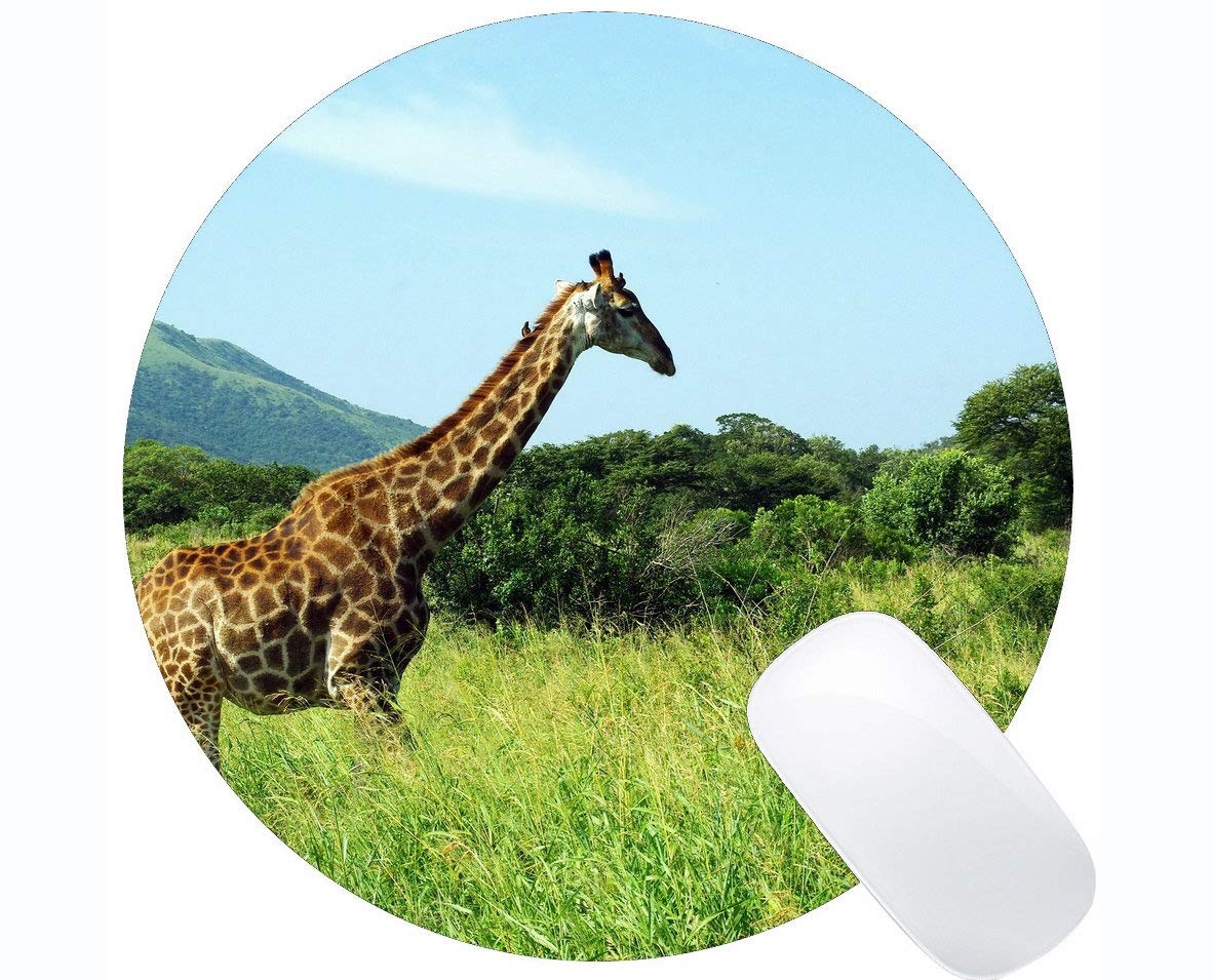 Gaming Mouse Mat,Humor Animal Giraffe Mouse Pad Stitched Border