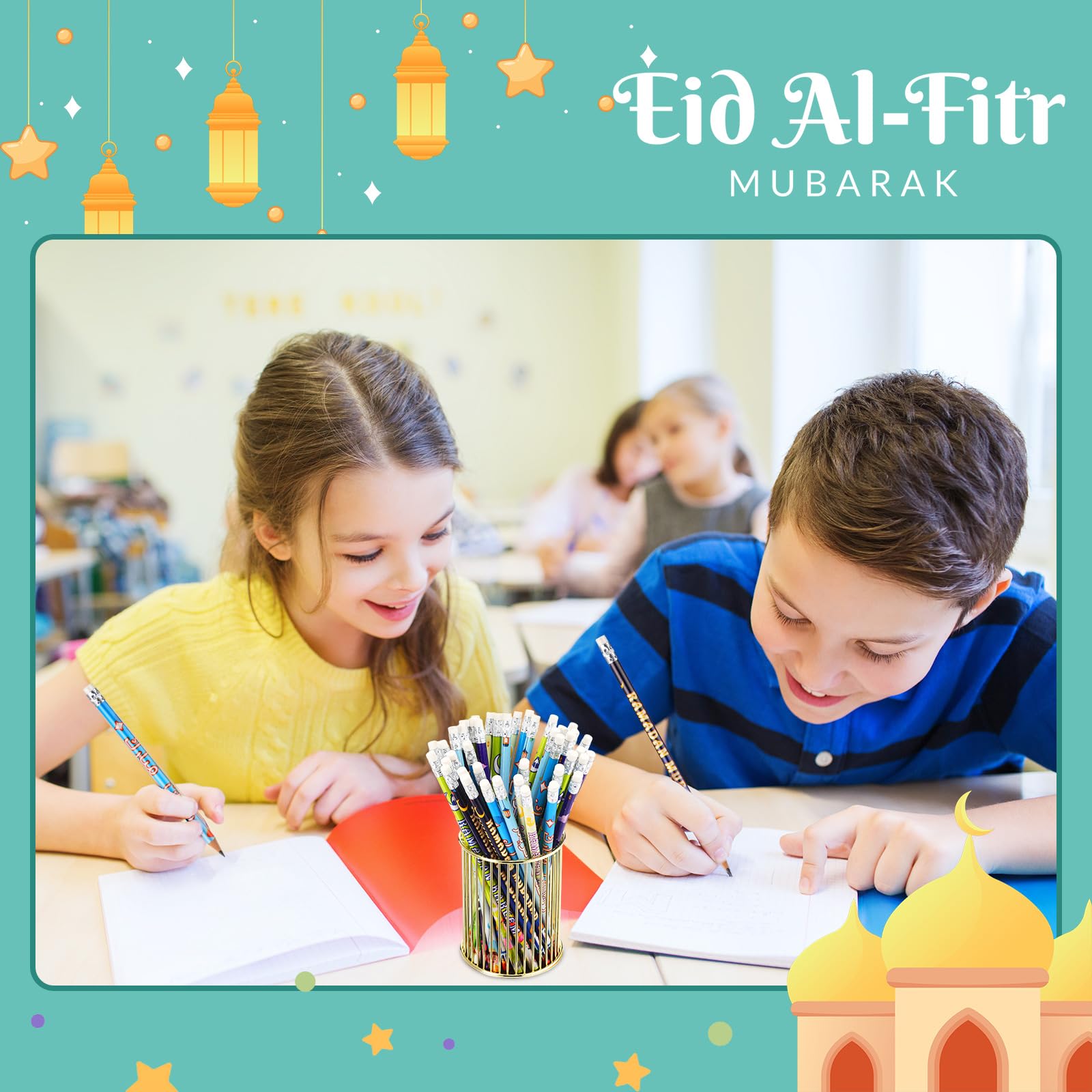 Crtiin Ołówki ramadan, ramadan, Mubarak, upominki na imprezę, nowość, zabawka, muzułmańskie prezenty dla dzieci, jasne, szkolne artykuły imprezowe dla dzieci, uczniów, zajęcia edukacyjne w klasie