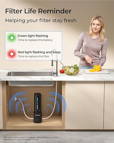 Miniatura 6 de Waterdrop 10UA PRO - Filtro de agua para debajo del fregadero, no requiere taladro, recordatorio de tiempo, fácil instalación, reduce el plomo, el