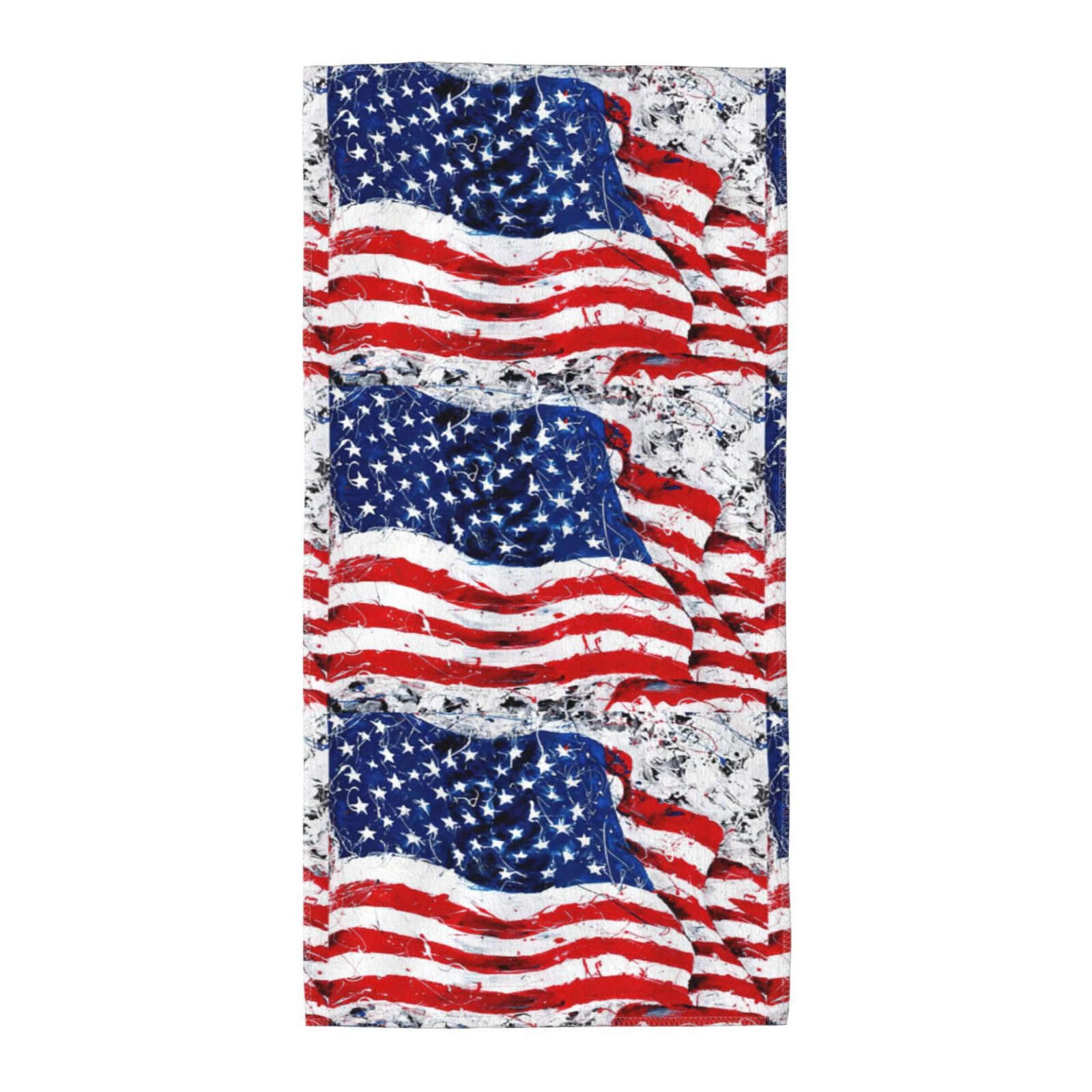 SDEGTHO Us Flag Soft Absorbent Long Towel For Gym Sports Picnic Leisure Use