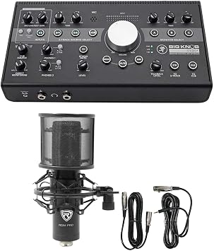 Audiosavings Bundle Mackie Big Knob Studio + Plus 4X3 Studio Monitor Controller Interface Bumdle With Rockville Rcm Pro Studio/Recording Condenser Microphone W Samsung Capacitors 2 Items