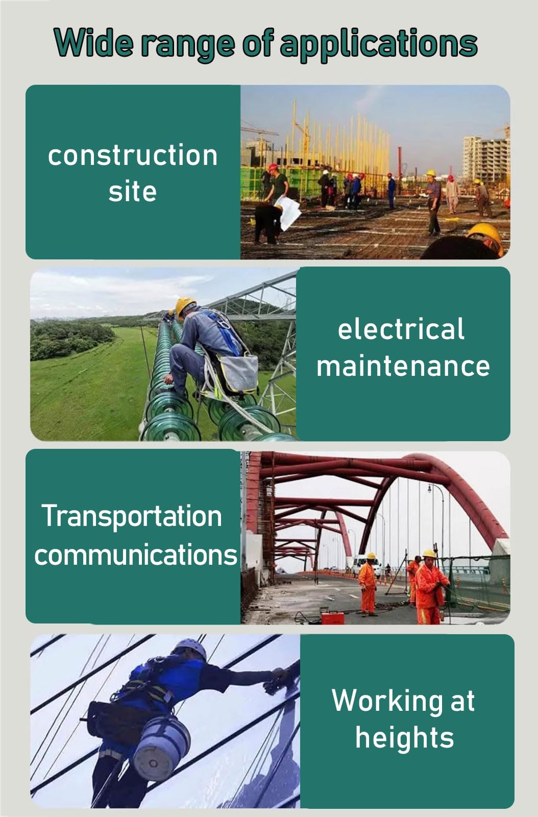 Dispositivo Anticaídas Retráctil, Arnes de Seguridad Anticaídas 3-20m con Estructura de Doble Bloqueo, Cable Anticaídas Autorretráctil para Andamio Construcción a Gran Altitud(Size:20m)