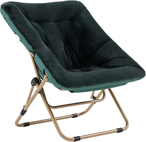 Miniatura 21 de Tiita Comfy Silla plegada, silla plegable de gran tamaño de piel sintética suave, silla perezosa para niños, adolescentes y adultos, silla lunar con