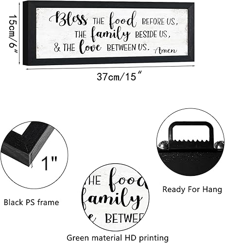 Miniatura 3 de Bless the Food Before Us - Decoración de pared con versículo bíblico cristiano, arte de pared, decoración de pared de granja, cocina, comedor, placa