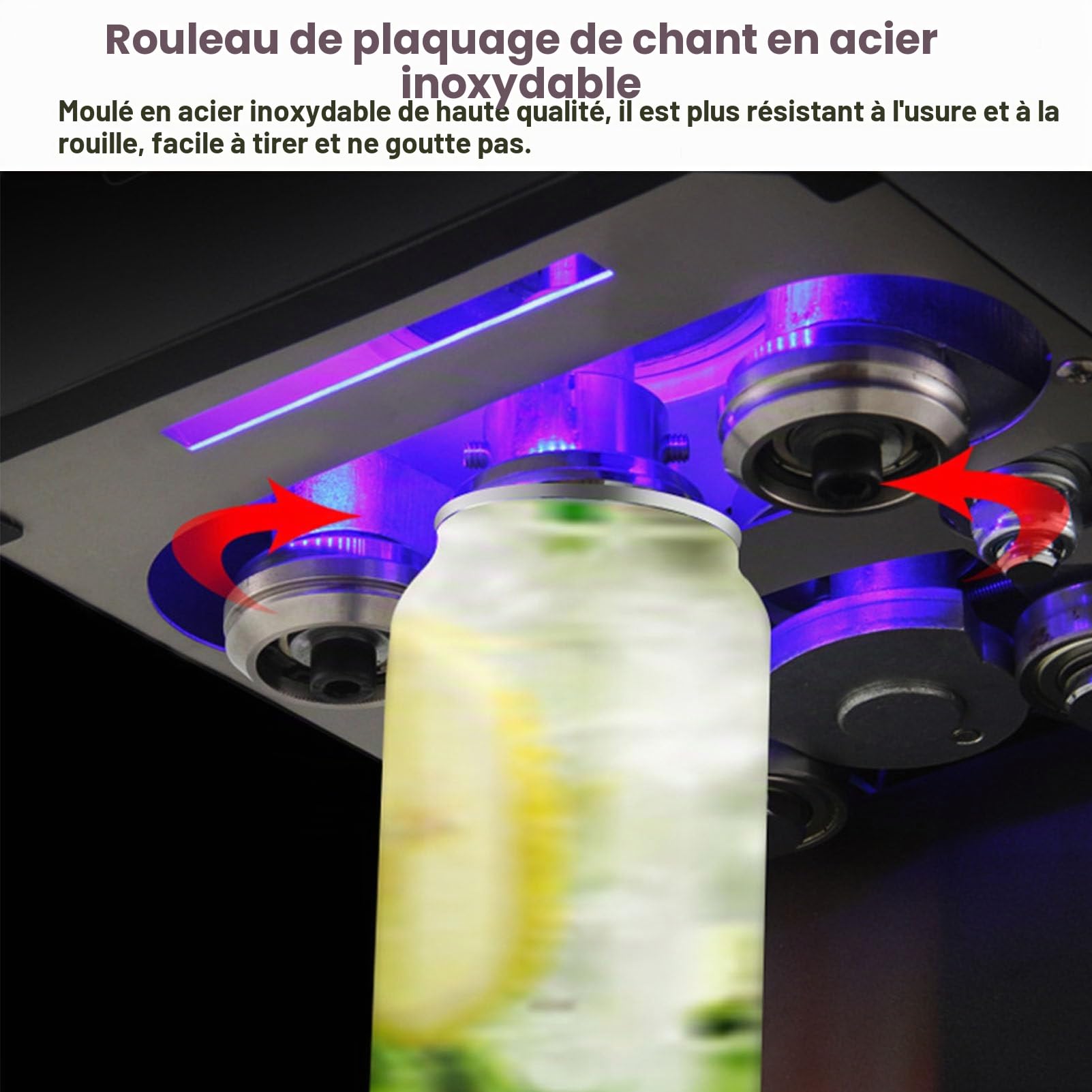 Machine à sceller les canettes de soda commerciales avec écran LCD, machine à sertir automatique à hauteur réglable pour canettes de soda/aluminium/étain, scelleuse de canettes en plastique,White