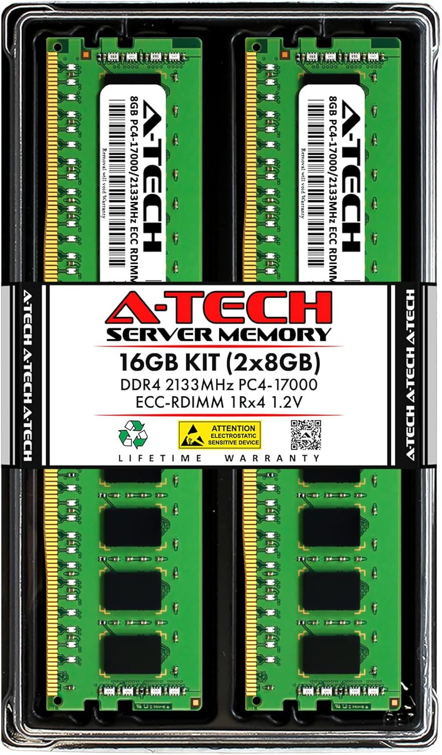 A-Tech 16GB Kit (2x8GB) Memory RAM for HP Z440 Workstation - DDR4 2133MHz PC4-17000 ECC Registered RDIMM 1Rx4 1.2V - Server