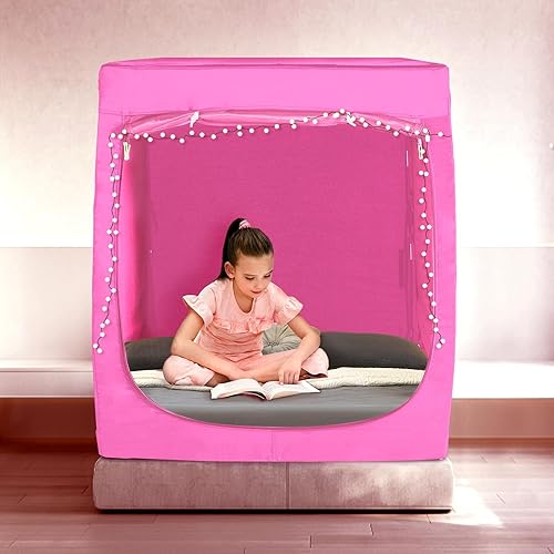 Miniatura 18 de Bed Tent Twin Bed Canopy Tents for Adult - Portable Dream Tent Indoor Sleeping Tents 70% Blackout with 3 Doors Breathable Private Space Tents