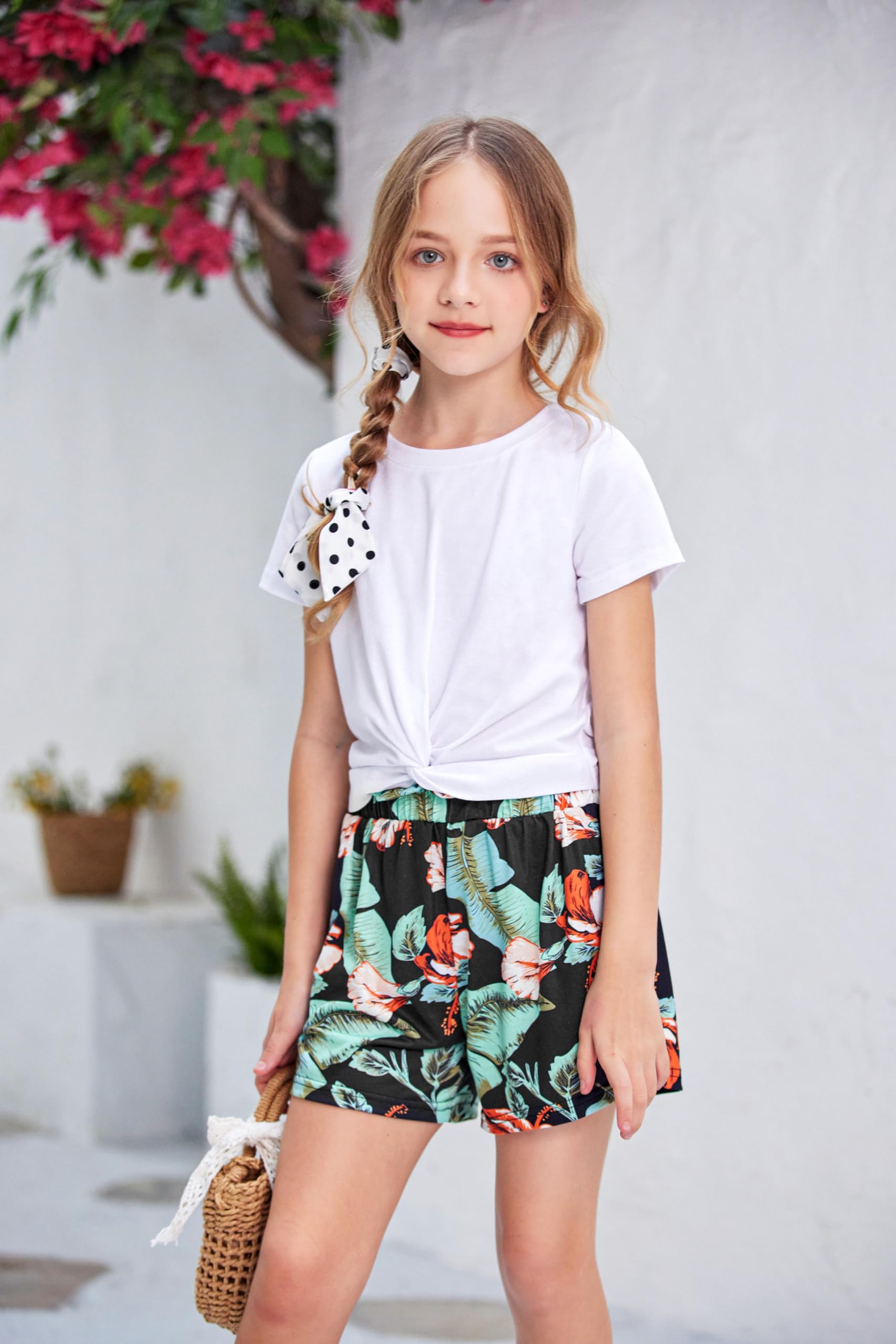 Arshiner Filles Débardeurs avec Short Set Enfants Ensembles de vêtements d'été Mode décontractée T-shirts sans manches Ensembles Vêtements pour Fille