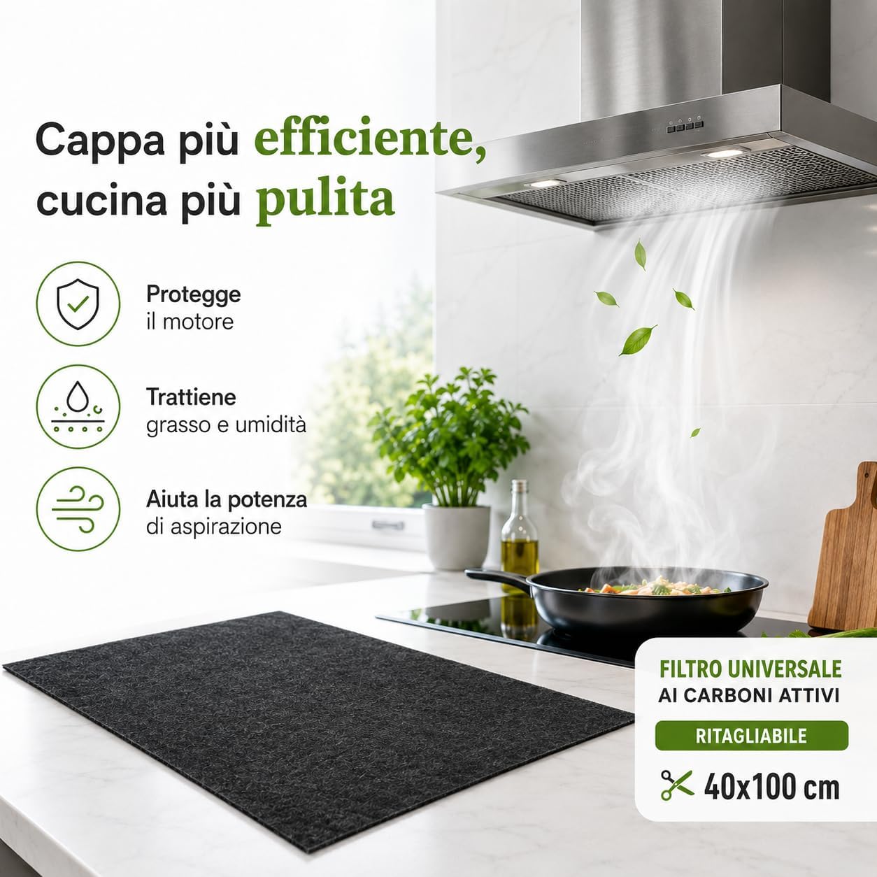 Today – Filtro Cappa Carboni Attivi 40x100 cm, Ritagliabile - Analyse des détails et conception