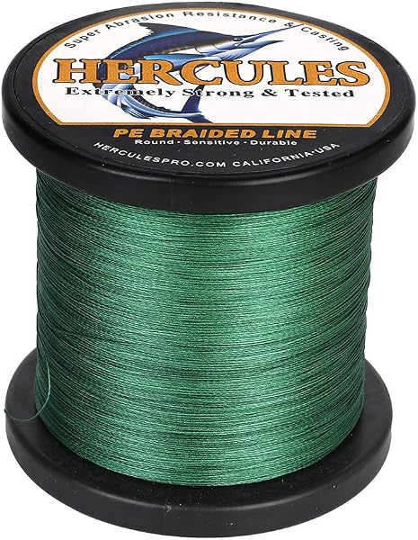 HERCULES Cost-Effective Super Strong 4 Strands Braided Fishing Line 6LB to 100LB Test for Salt-Water, 109/328 / 547/1094 Yards (100M / 300M / 500M / 1000M), Diam# 0.08MM - 0.55MM, Hi-Grade - 4