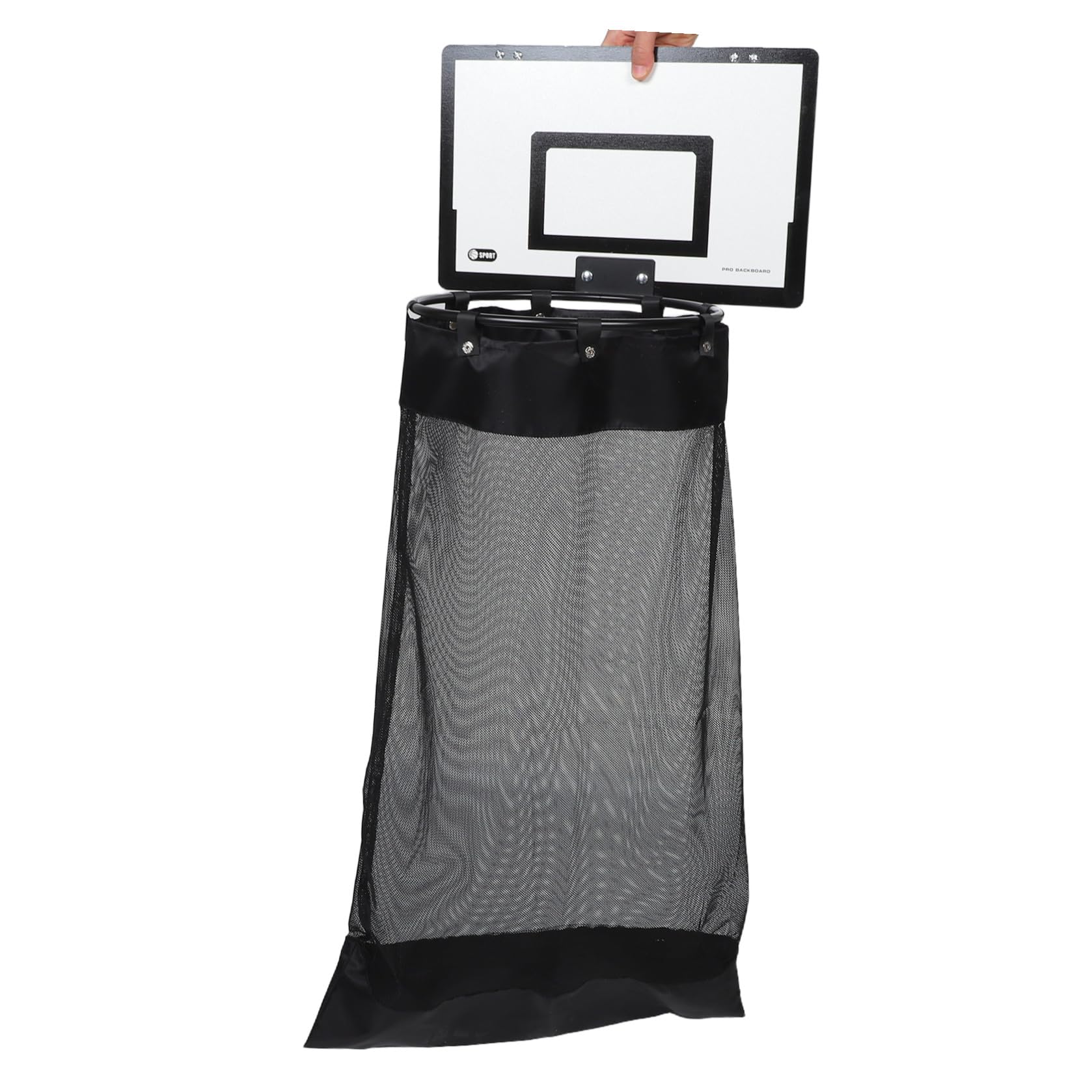 Basketballkorb Wäschebügel Platzsparender Wäschesack hängt mit Netzgewebe und Eisen Praktische Entleerung für Bad und Schlafzimmer
