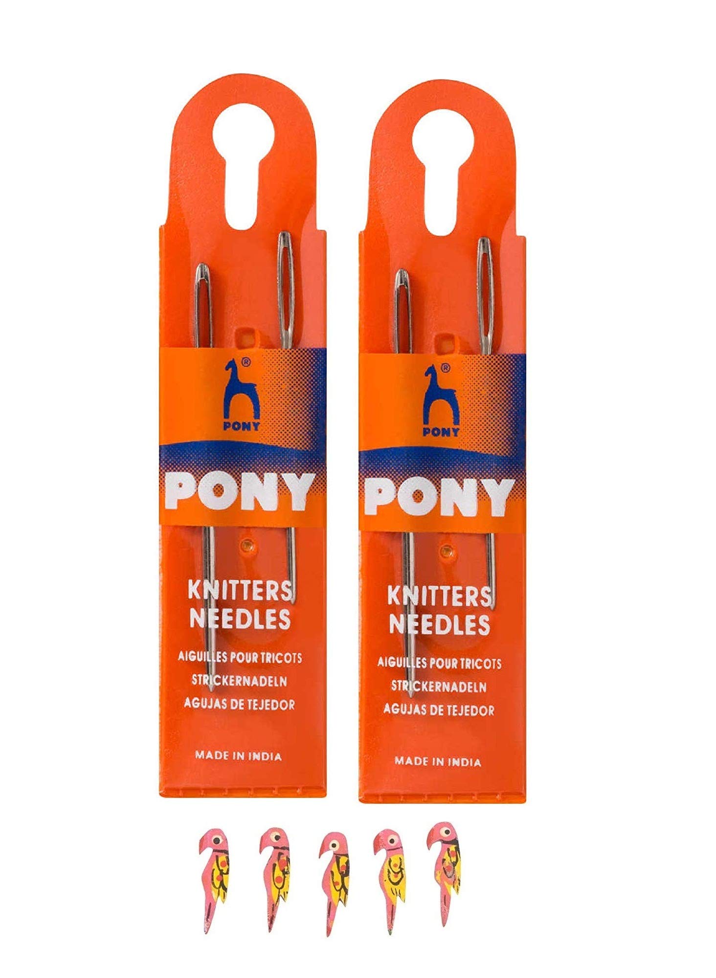 Pony Knitters Chromium Steel Wool Needles -2 Pack