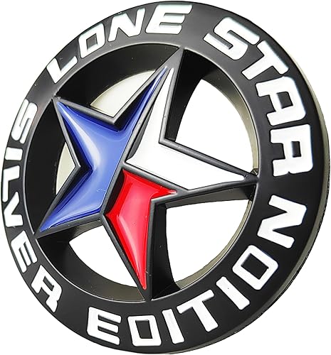 Miniatura 4 de OnlyYou.X Lone Star - Emblema de edición plateada con emblema de estrella solitaria, calcomanía de estrella solitaria para camioneta universal, 1