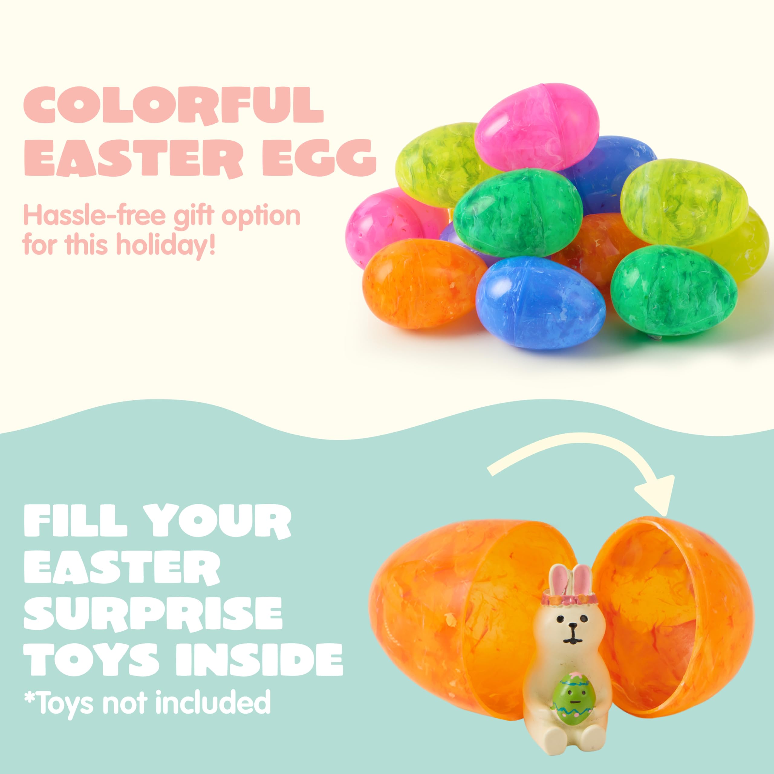 JOYIN 30 PCs Gemalt Jumbo Große Schillernde Ostereier für Kinder Korb Stuffers Füller, Ostern Jagd Spiel, Spielzeug Füllen Leckereien und Ostern Thema Party Favor