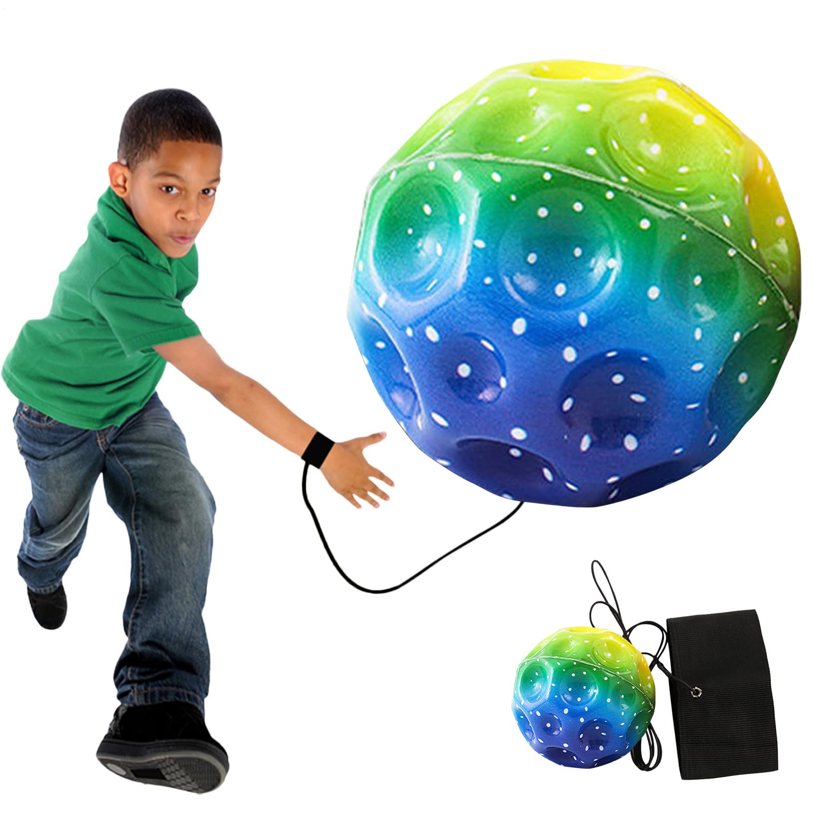 Wrist Balls on Rope, Bounce Balls with Strap - Elastic Bounce Ball on a Rope - Single Player Toy for Indoor or Outdoor Games, Return Ball