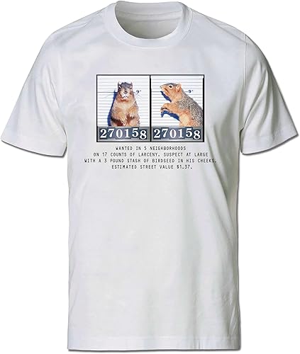 Camiseta de algodón Mugshot Squirrel - Divertida camiseta de ardilla, amante de las ardillas, regalo de ardilla