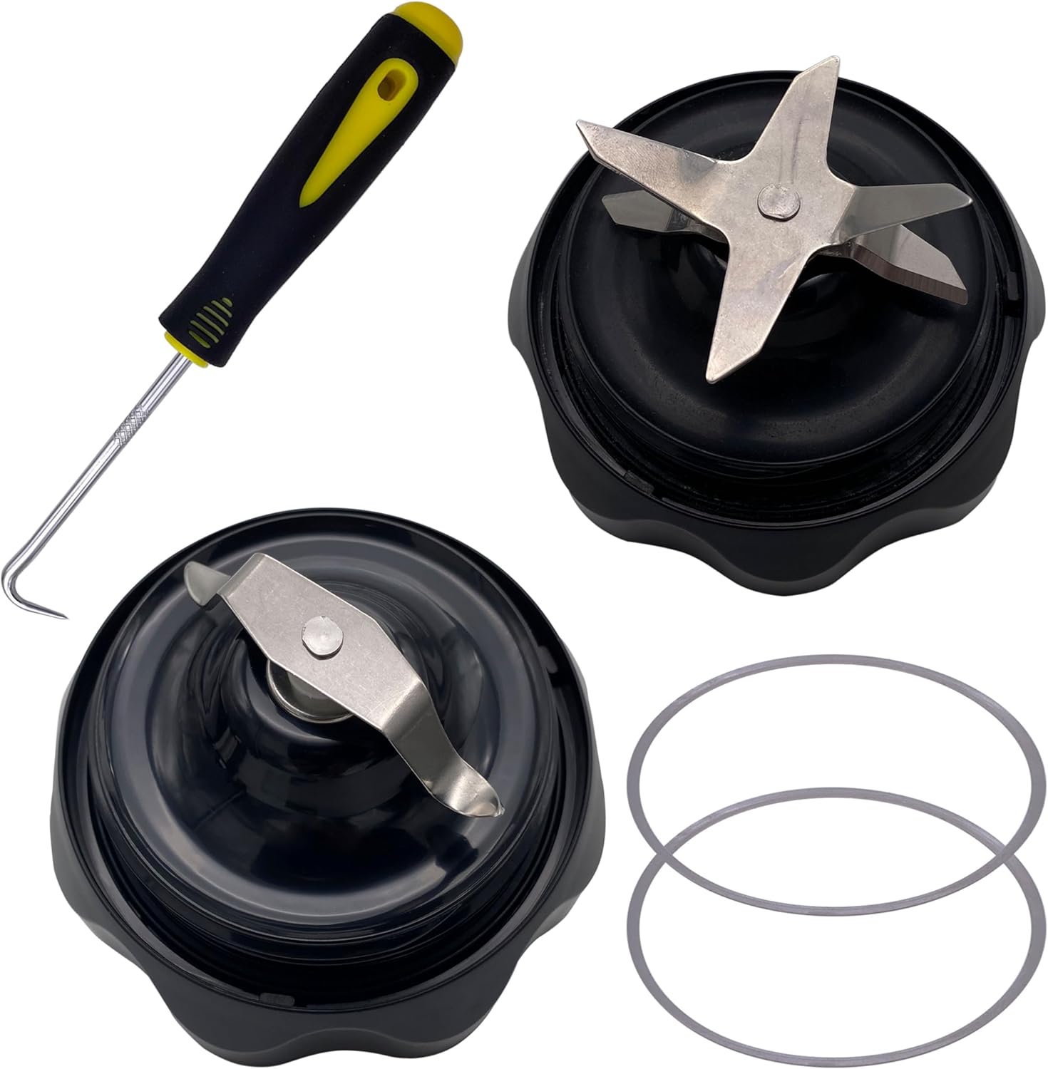 Replacement Blender Combo Pro Extractor Ice Blade and Milling Flat Blade, compatible with NutriBullet Blender Combo NBF10500/ NBF70500/ZNBF30400Z/ZNBF30500Z/NBF50400(Cross Blade+Flat Blade)
