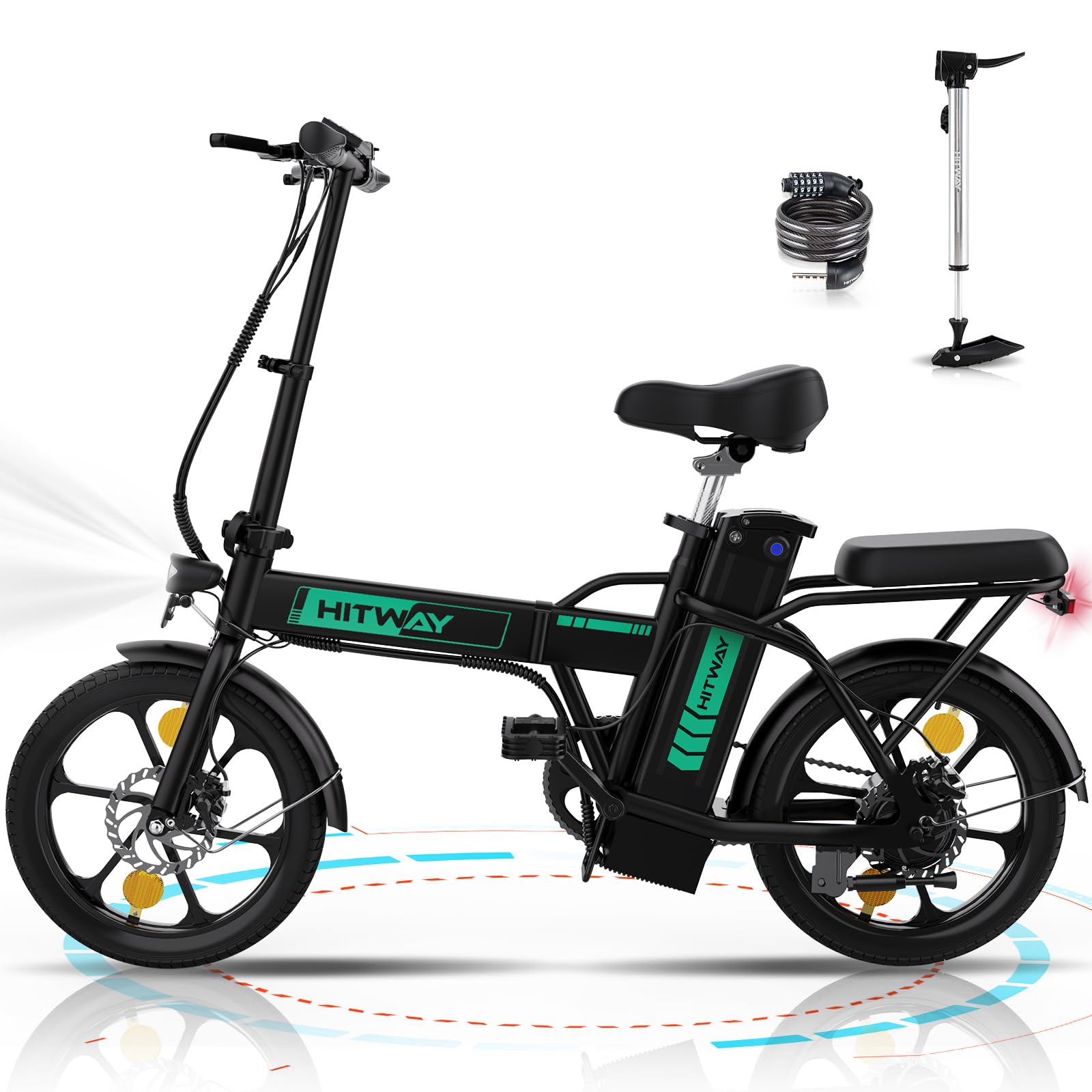 HITWAY Electric Bike E Bike Foldable City Bikes Battery,  250W Motor, Assist Range Up to 35-70KM BK5