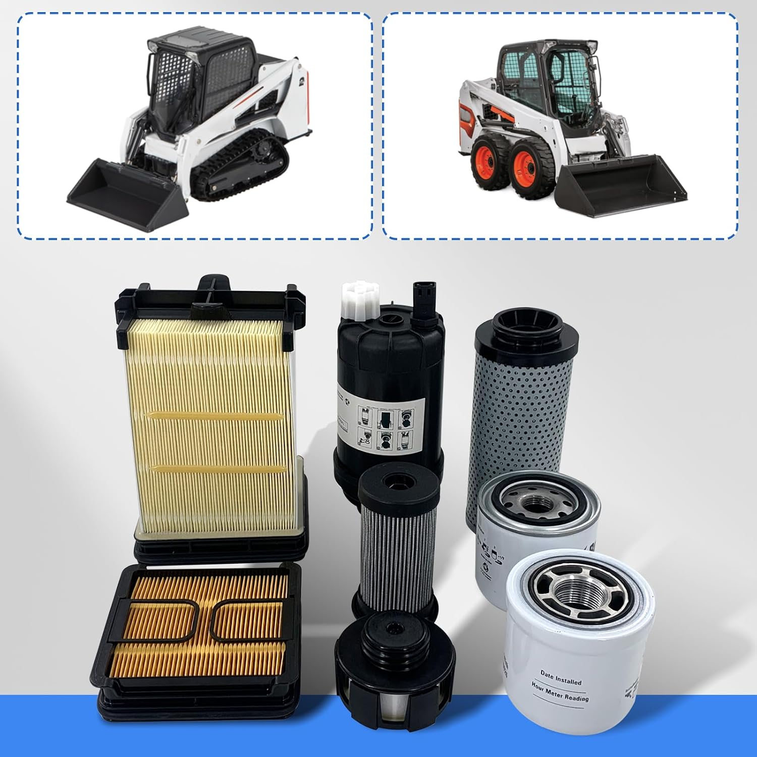 Engine Oil Filter and Air Filter Service Kit 7221934 7023589 7286322 6727475 6692337 Compatible with Bobc-at T450 T550 T590 T595 T630 T650 S450 S510 S530 S550 S570 S590 S595 S630 S650