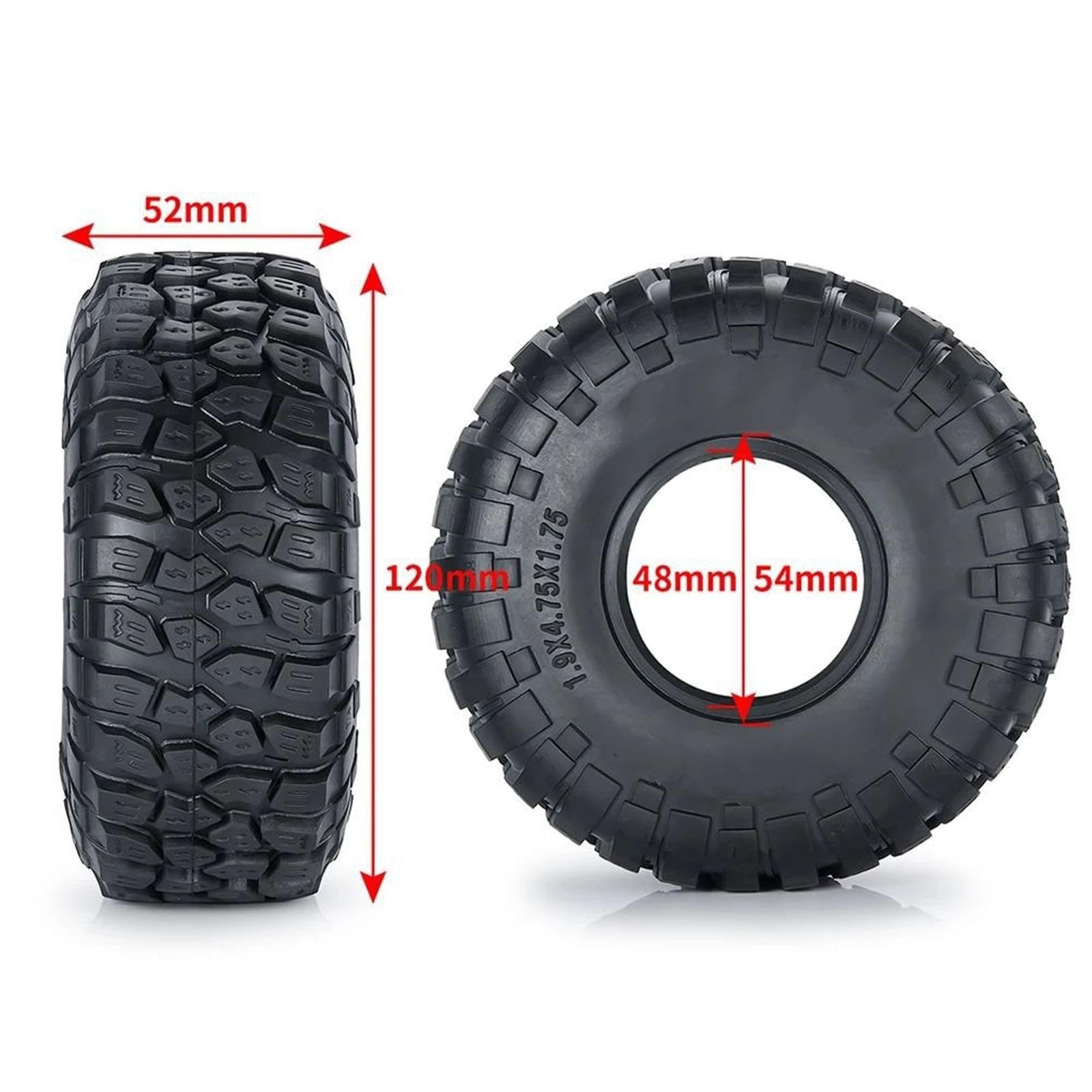 Pneus Roue 1.9 Pouces pour Axial pour SCX10 90046 AXI03007 1/10