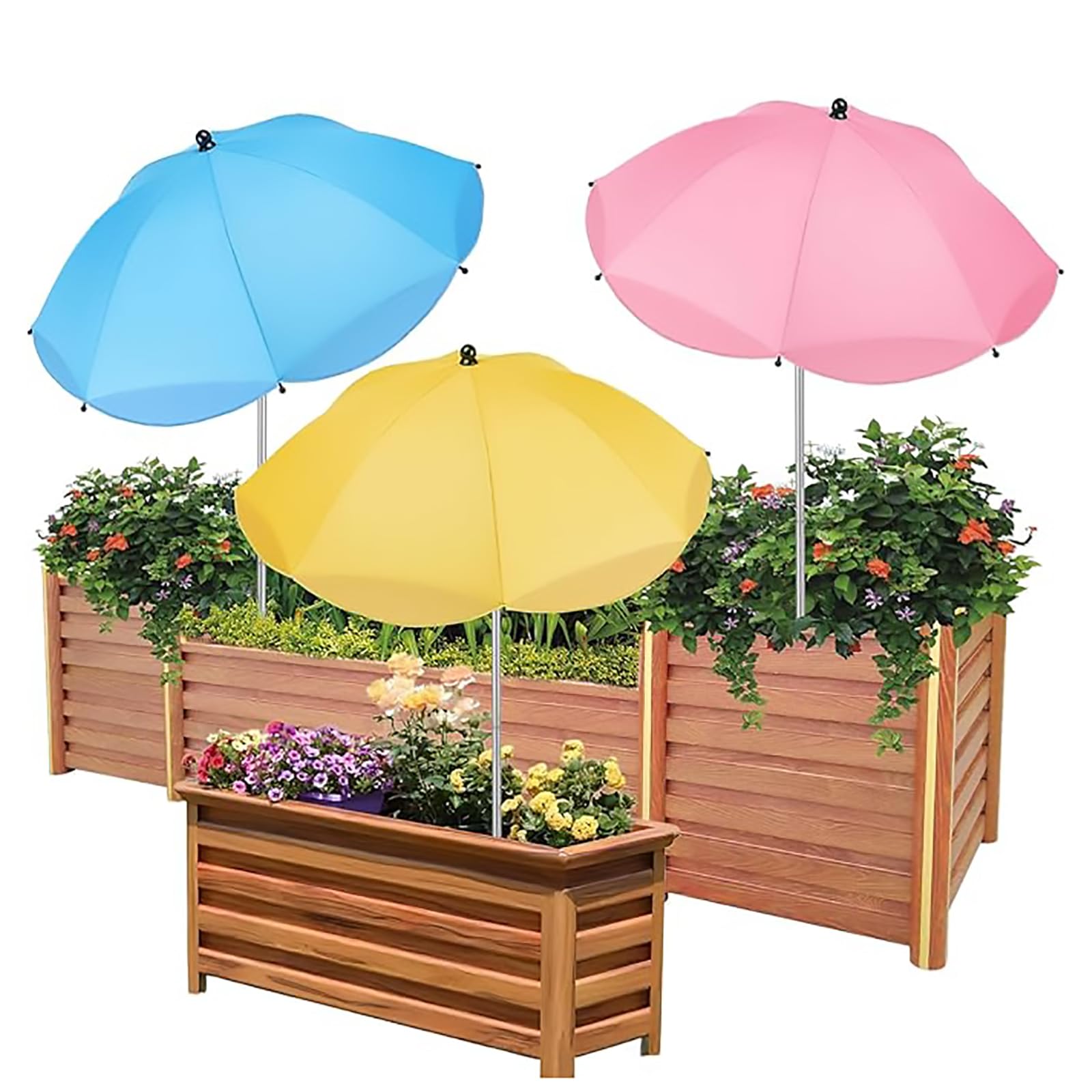 MIAOLLUN 3Pcs Plant Umbrellas for Outdoor Plants, 40" Garden Umbrella Sun Protection Shade Cover Garden Umbrella Shade for Potted Plants And Garden Beds﻿