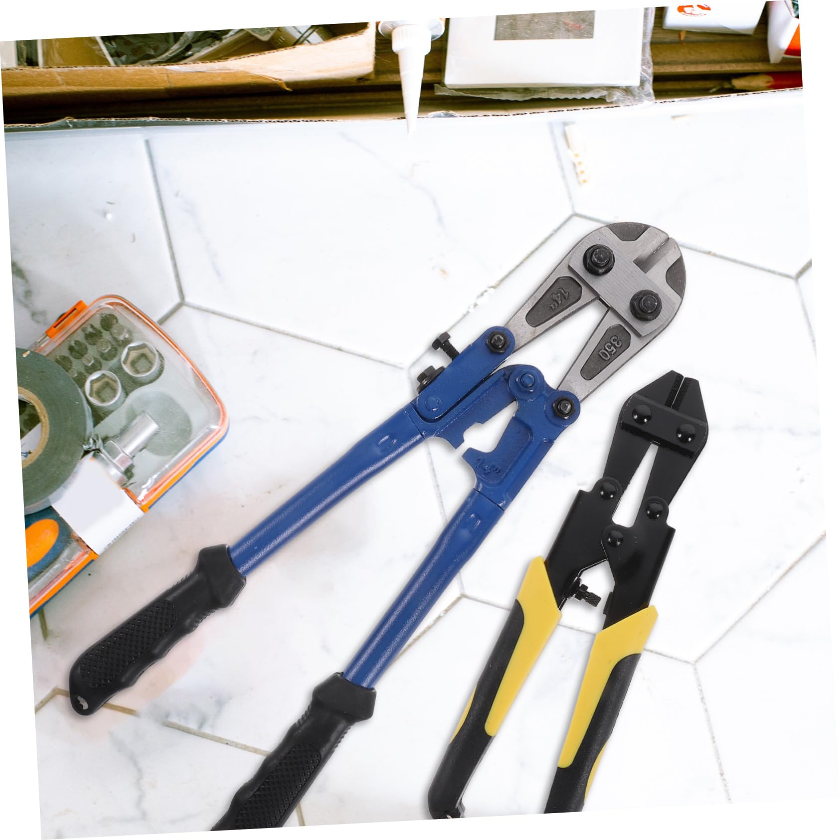 PRETYZOOM 2pezzi Tagliacavi Manuale in Acciaio Impugnatura in Gomma Per Recinzioni Maglie Di Catena Fili d Acciaio e Bulloni in Lunghezze