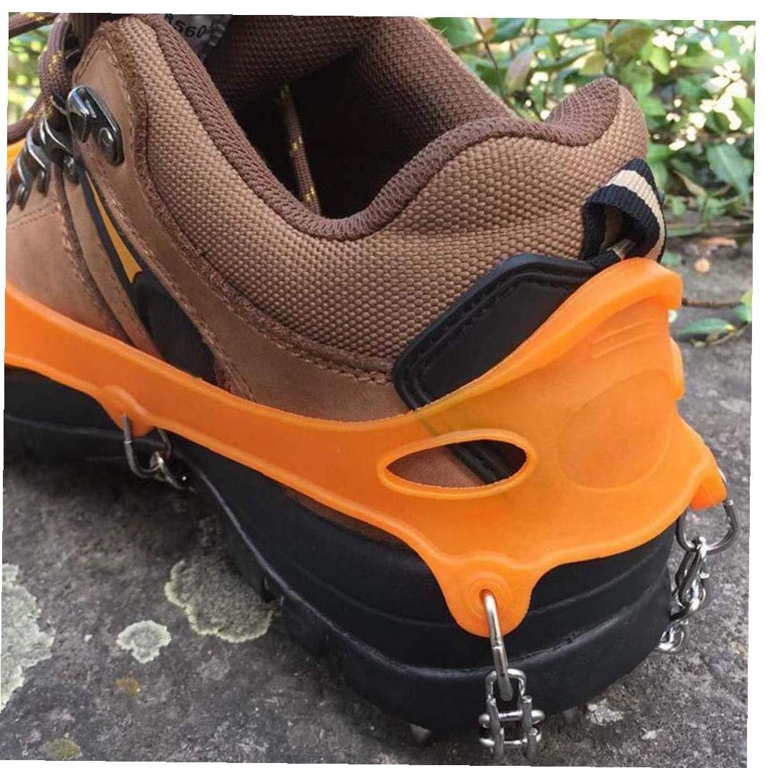 Crampons de Traction Crampons Ice Snow Grips pour Chaussures avec 19 Pointes en Acier Inoxydable pour la Marche, Le Jogging, l'escalade, la randonnée sur la Neige et la Glace (Oran
