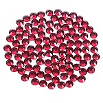 Novani Dark Red Rhinestones 3000Pcs Flatback Crystal Round Loose Gemstones Glass Rhinestones for Crafts Makeup Nail Art Clothes Shoes DIY Decorations(SS8, 2.3-2.5mm)