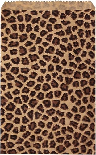 Ikee Design 200 unidades de papel de 4 x 6 pulgadas con estampado liso o bolsas de estraza estampadas para dulces, galletas, mercancía, recuerdos de