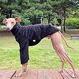 D DOGGY STAR イタグレ服 もこもこ ボア 無地 長袖 Tシャツ 小型犬 中型犬 大型犬 春 秋 冬 韓国 ベドリントンテリア服 ウィペット服 (S, 黒)