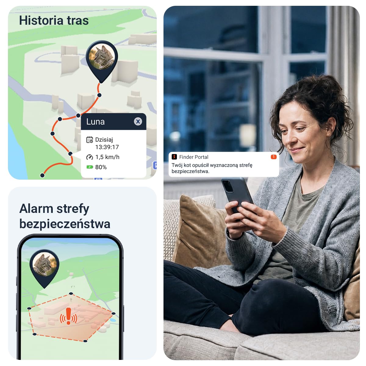 Lokalizator GPS PAJ Mini dla kotów z obrożą – śledzenie na żywo 4G, alarmy przed ucieczką + śledzenie na żywo w Europie – geofencing, 100% wodoodporność, pasuje do większości obroży i szelek – czarny