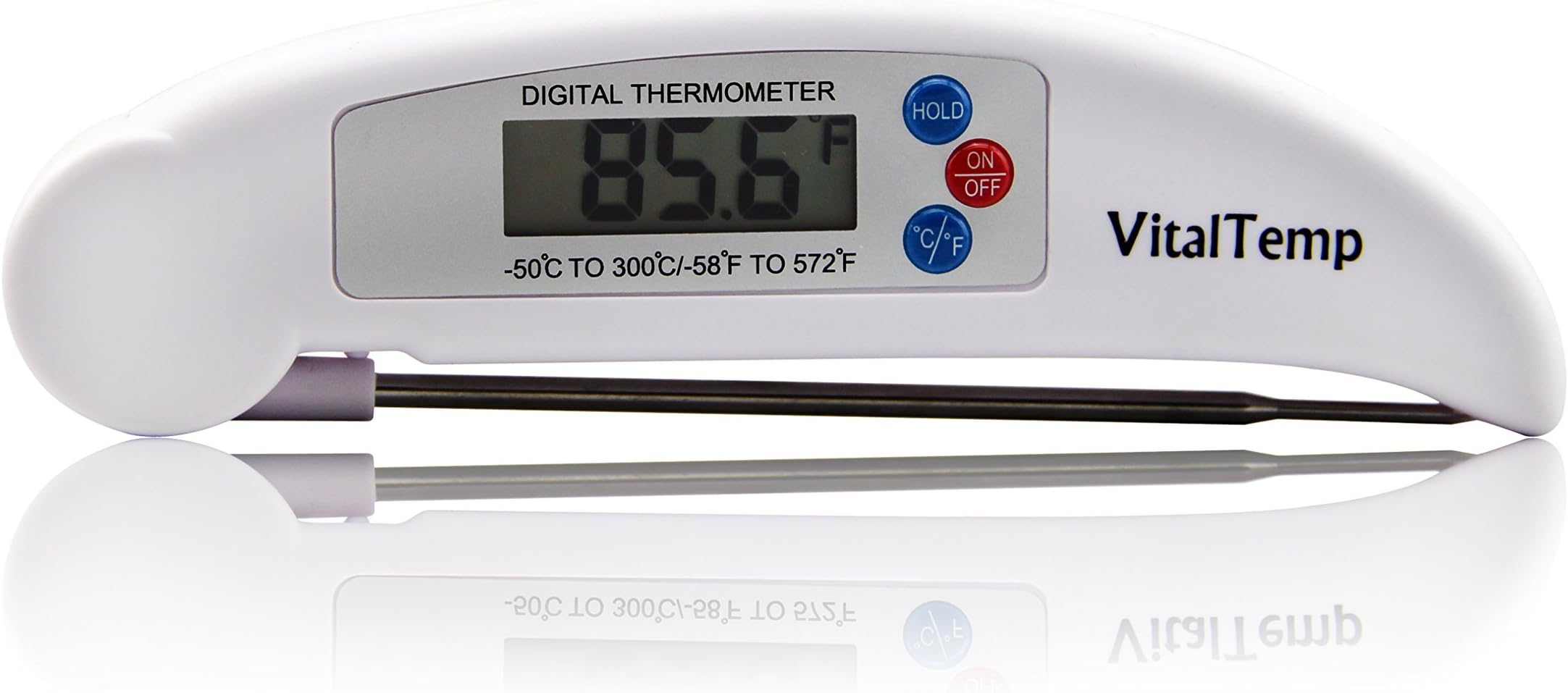 Digital Cooking Thermometer, Instant Read, Collapsible Probe, Hygienic Plastic Design, Wide Temperature Range Of -50~300C (-58~572F)