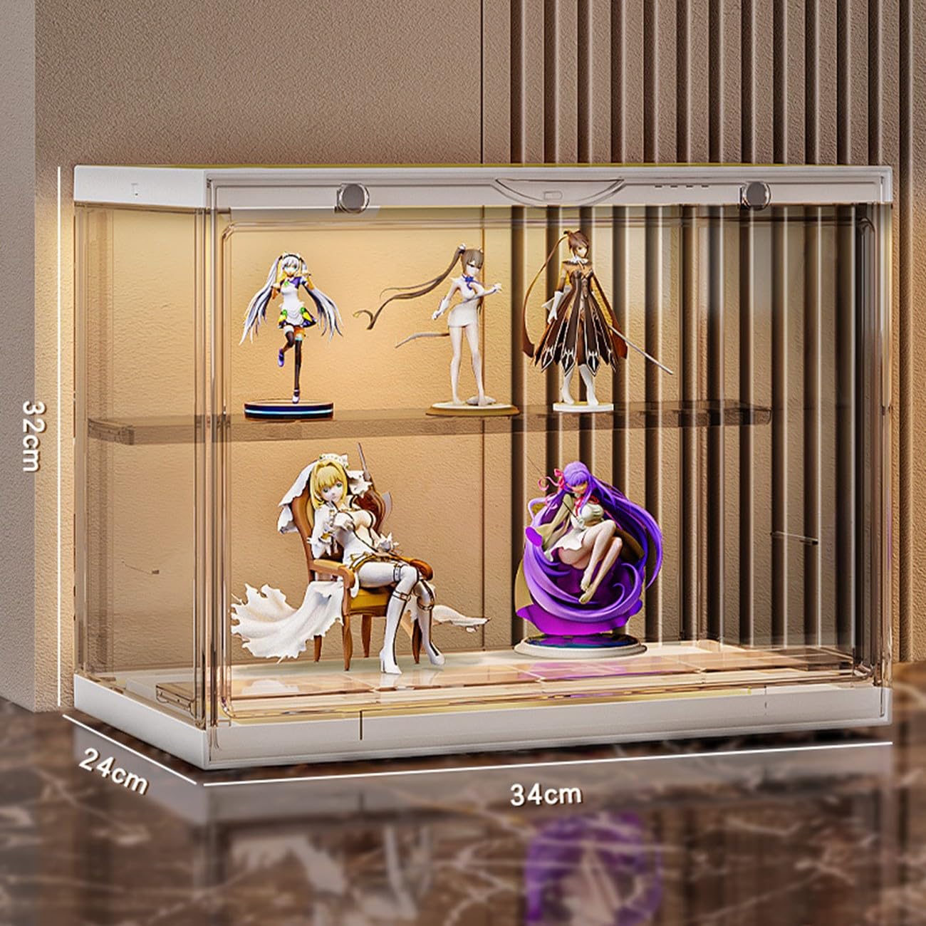 Scakbyer 3-stufige Vitrine Staubdicht | Display Für Minifiguren, Actionfiguren, Blöcke - Kunststoff, Einfach Montierbar