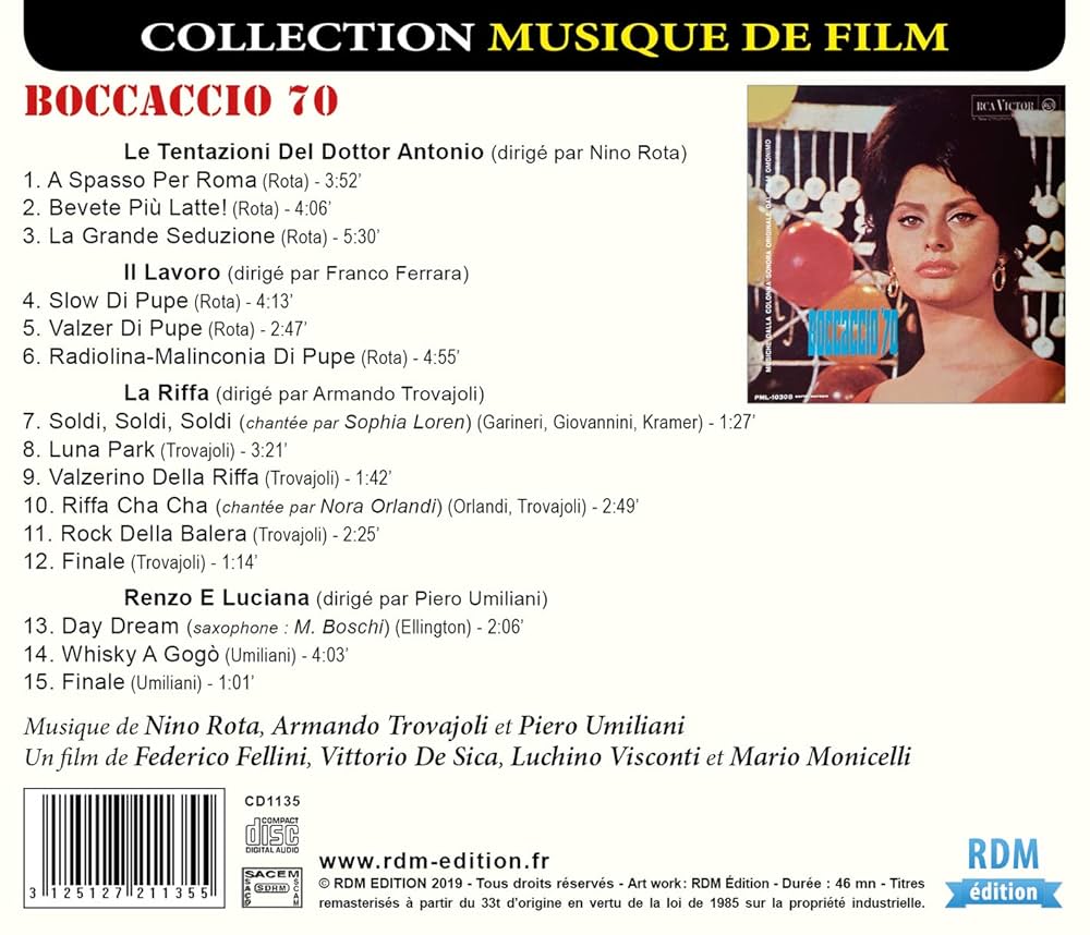 Amazon.co.jp: Boccaccio 70-Bande Originale du Film: ミュージック