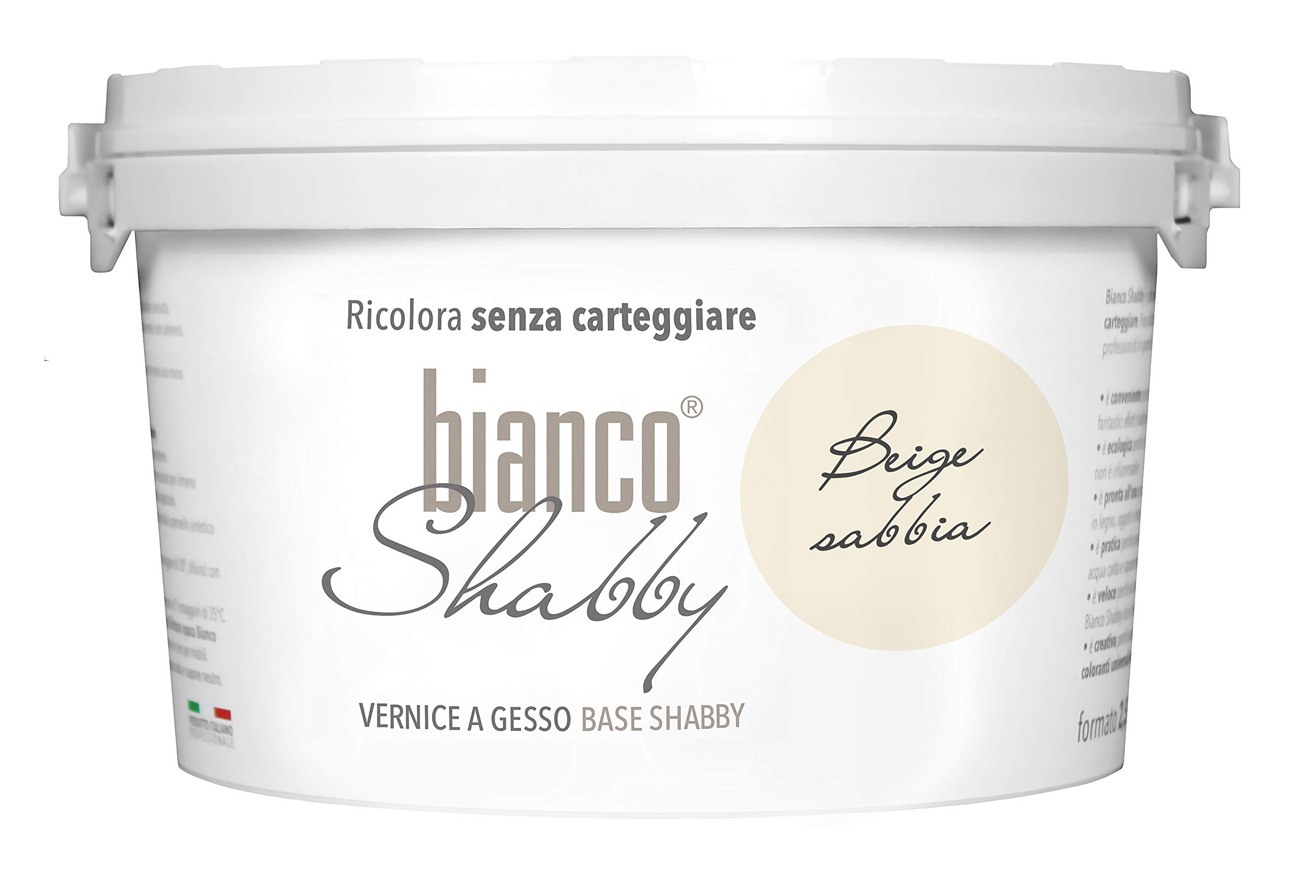 Bianco Shabby Sand Beige Bianco Shabby® Beige Sabbia (Sand Beige) Water-Based Chalk Paint For All Surfaces – Extra Matt Finish (2.5 Litres)