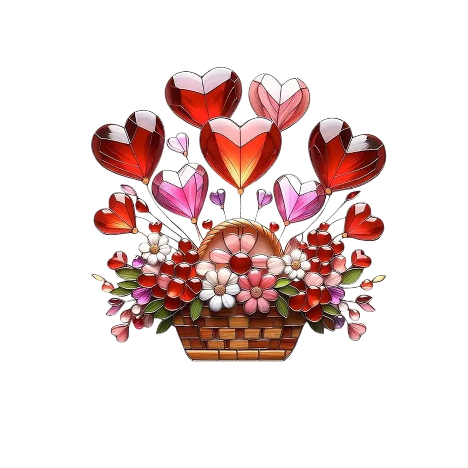 Colorful Potted Plant Themed Stained Acrylic Window Decoration Ornament for Patios Garden Parties Outdoor Hanging Art Colorful Potted Flowers Acrylic Hanging Decors