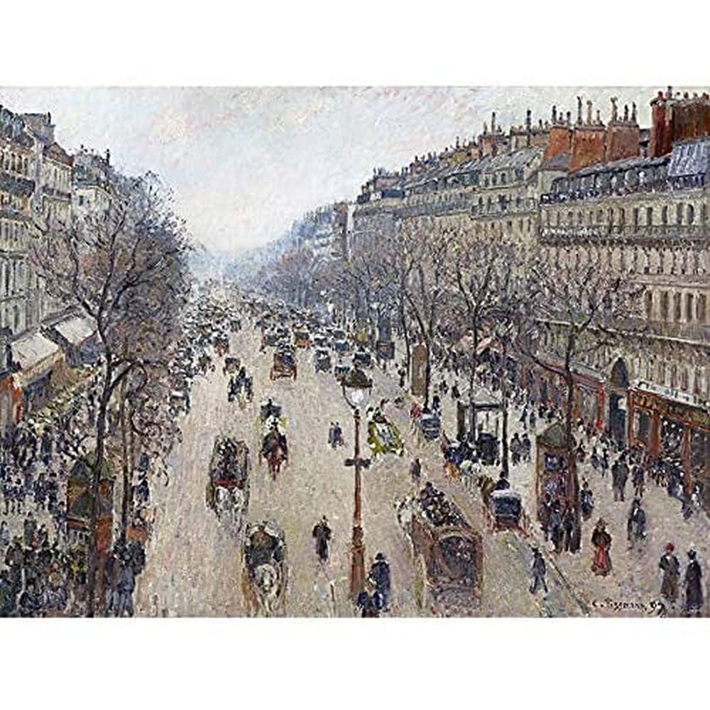 Pissarro Boulevard Montmartre Cloudy Morning Art Print Canvas Premium Wall Decor Poster Mural