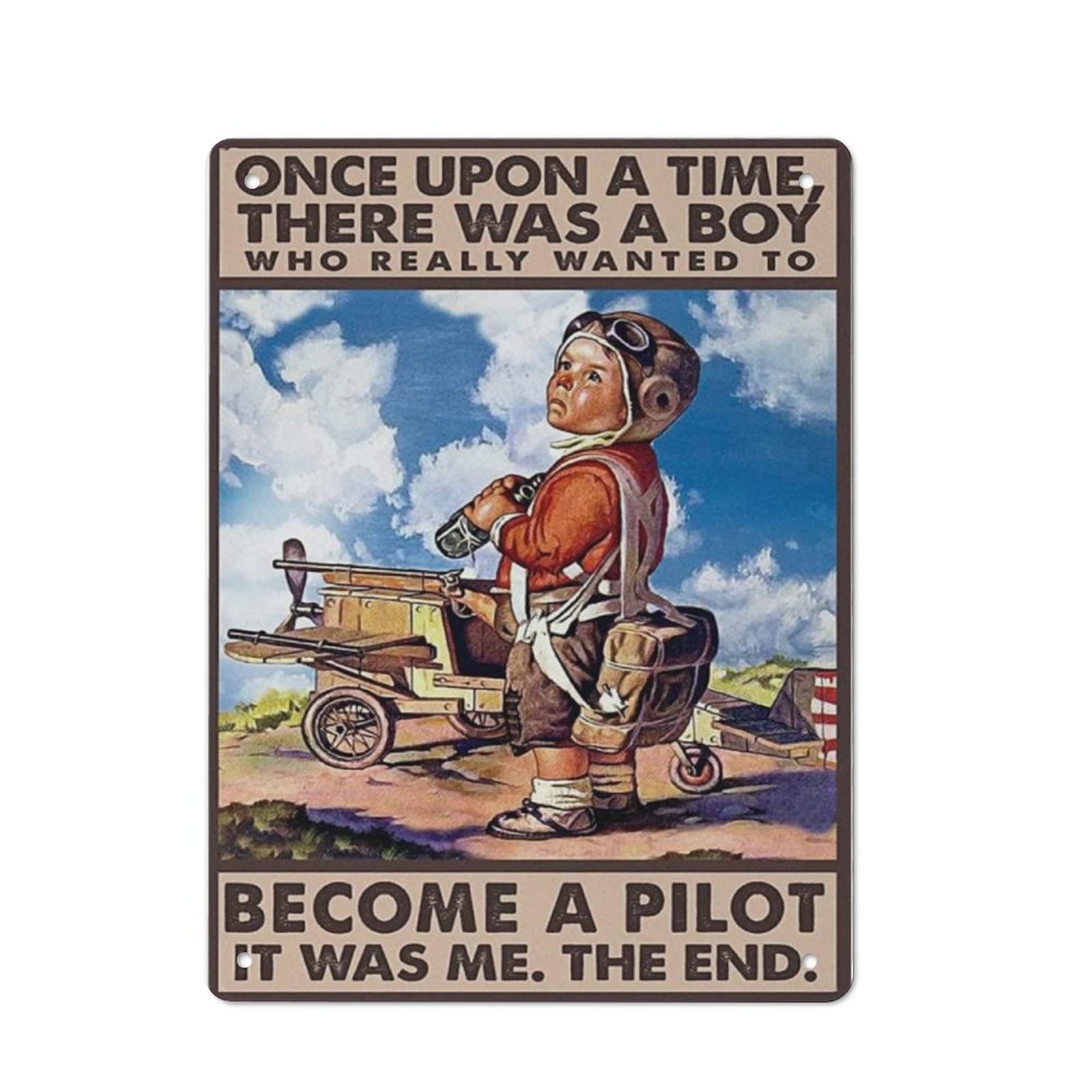 AOOEDM Who Really to Become A Pilot Metal Tin Sign for Home Bar Pub Kitchen Wall Art Deocr Man Cave Vintage Metal Sign Poster Plaque Signs Quotes Sign